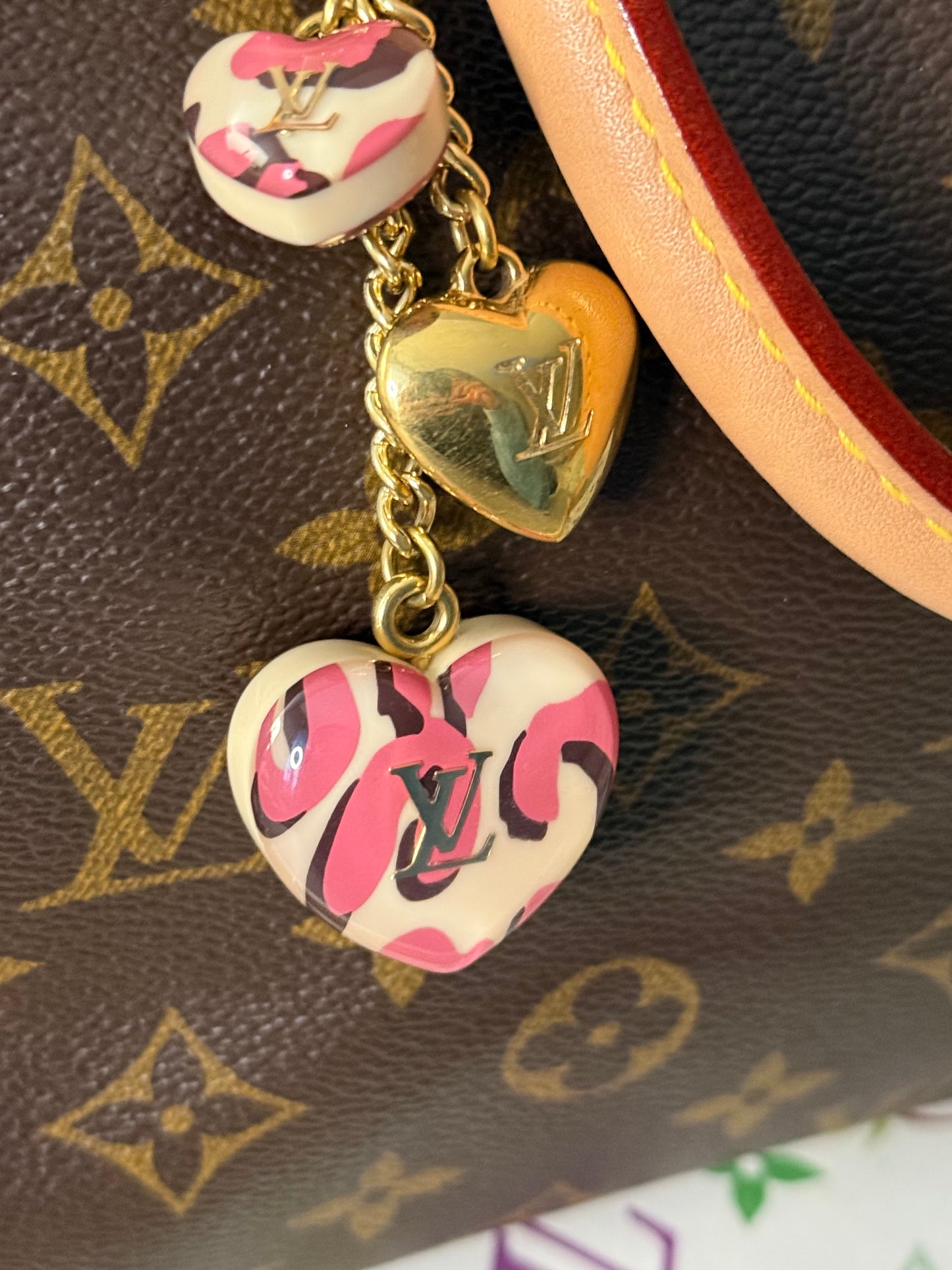 LV Stephen Sprouse Leopard Heart Charm