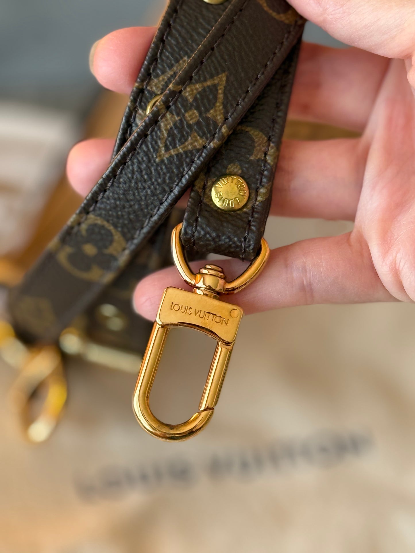 LV 16mm Adjustable Monogram Strap