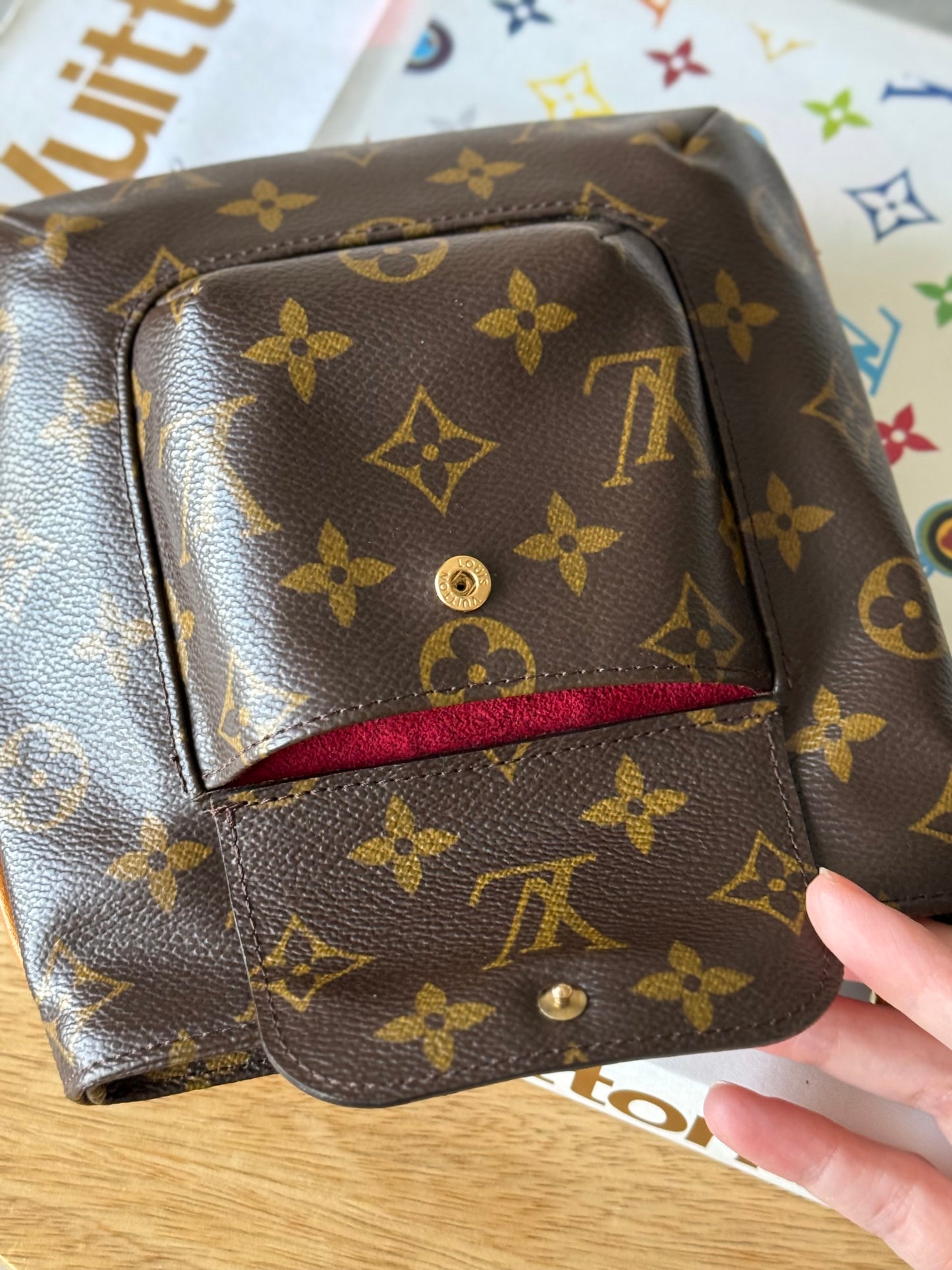 LV Partition Wristlet Pouch.