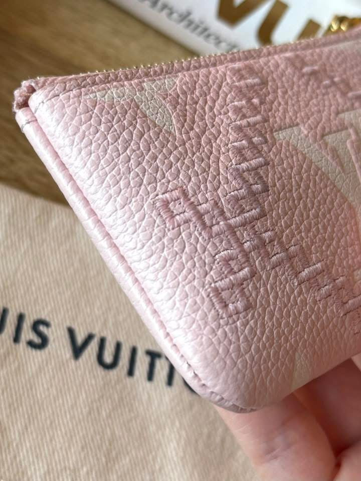 LV Broderies Key Pouch Pink