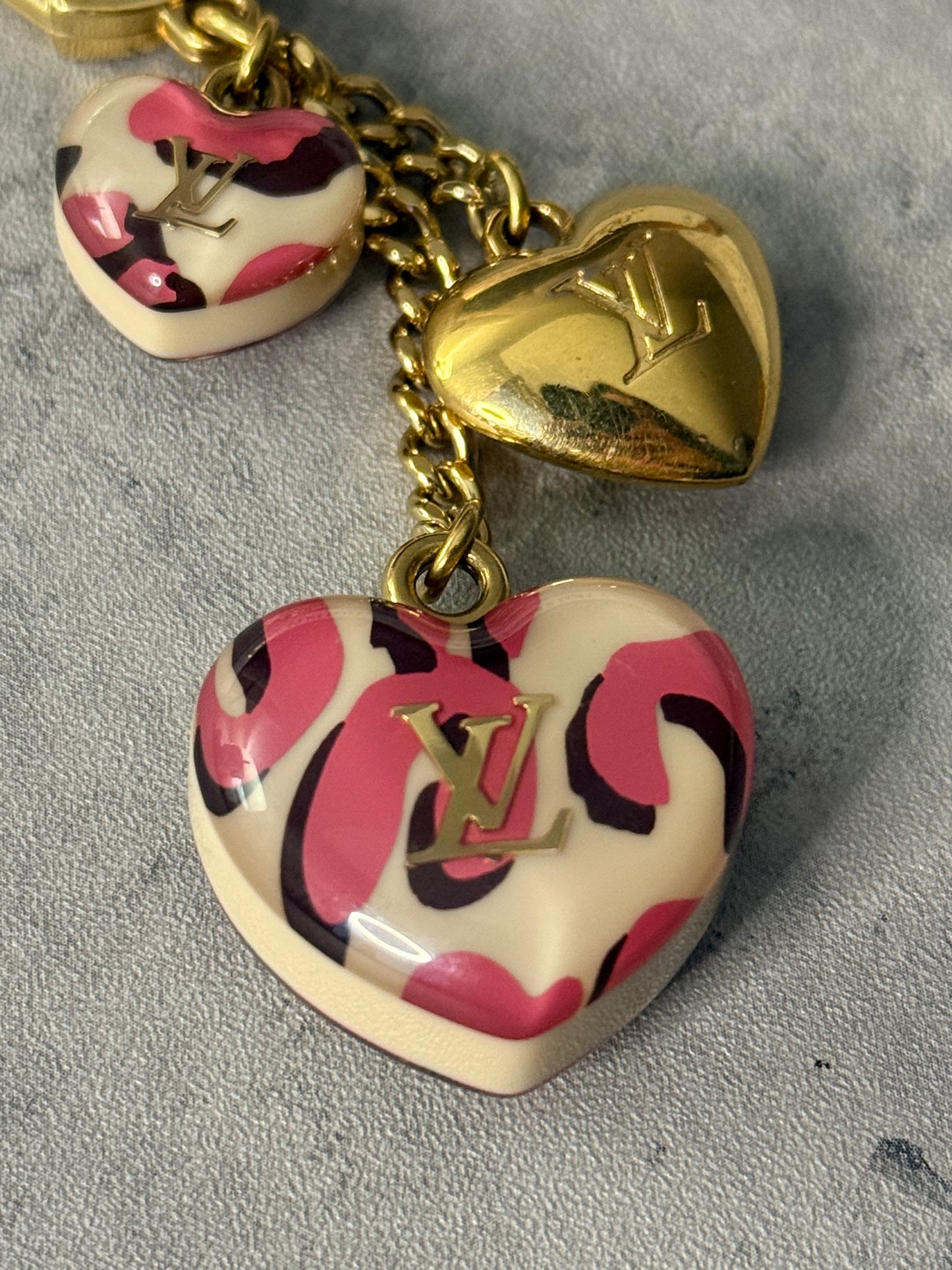 LV Stephen Sprouse Leopard Heart Charm