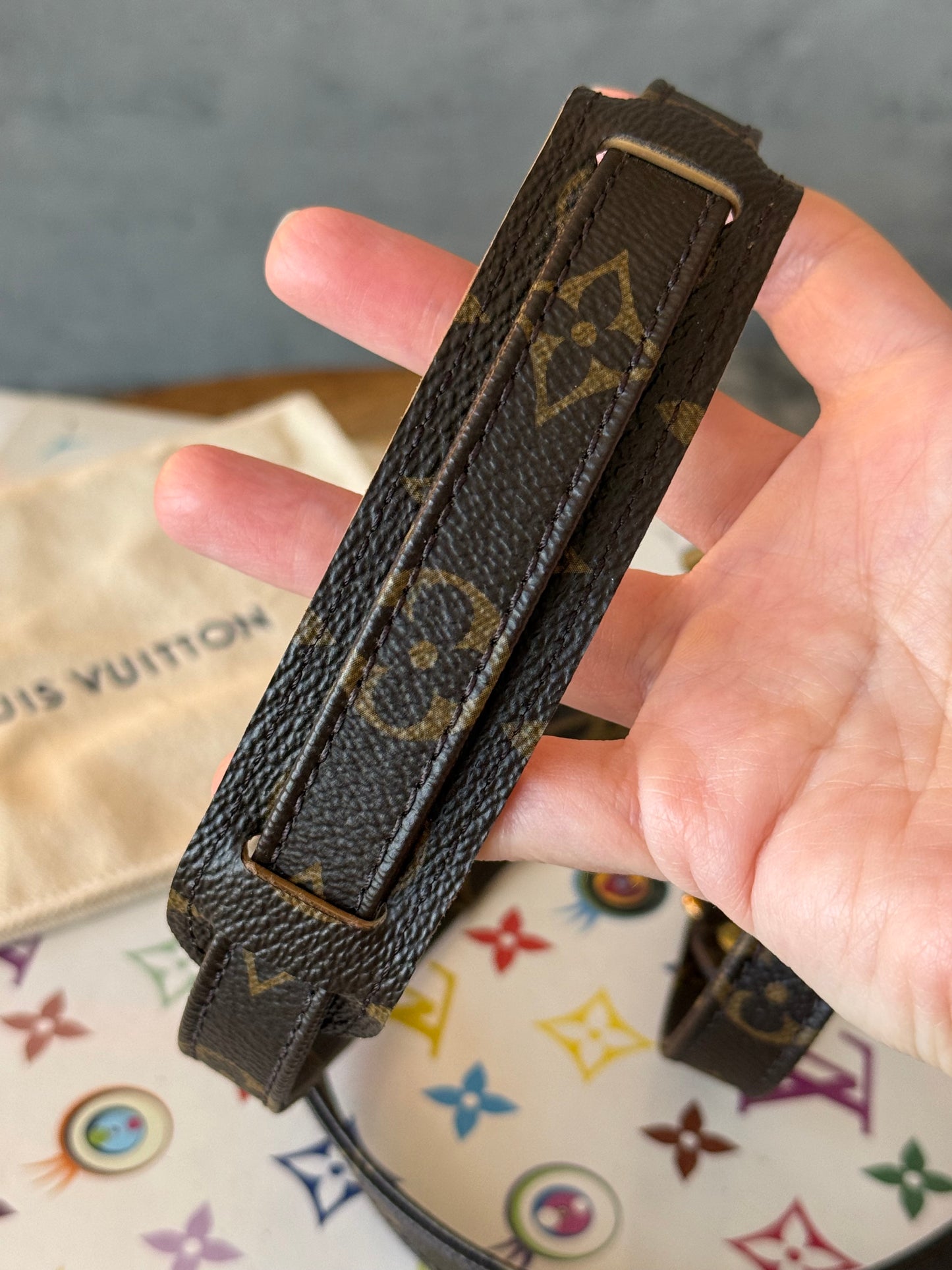 LV 16mm Adjustable Monogram Strap