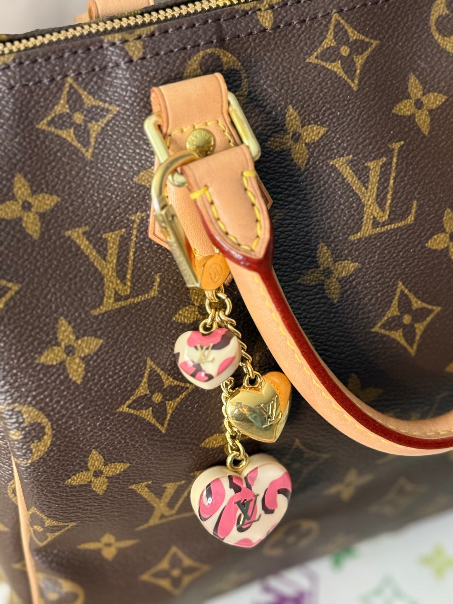LV Stephen Sprouse Leopard Heart Charm