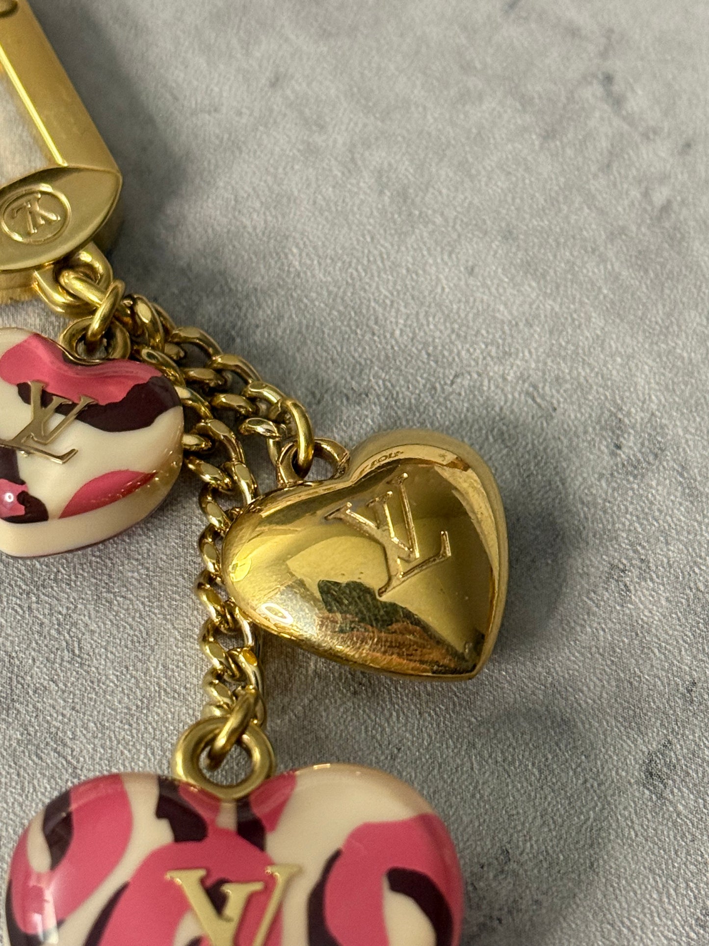LV Stephen Sprouse Leopard Heart Charm