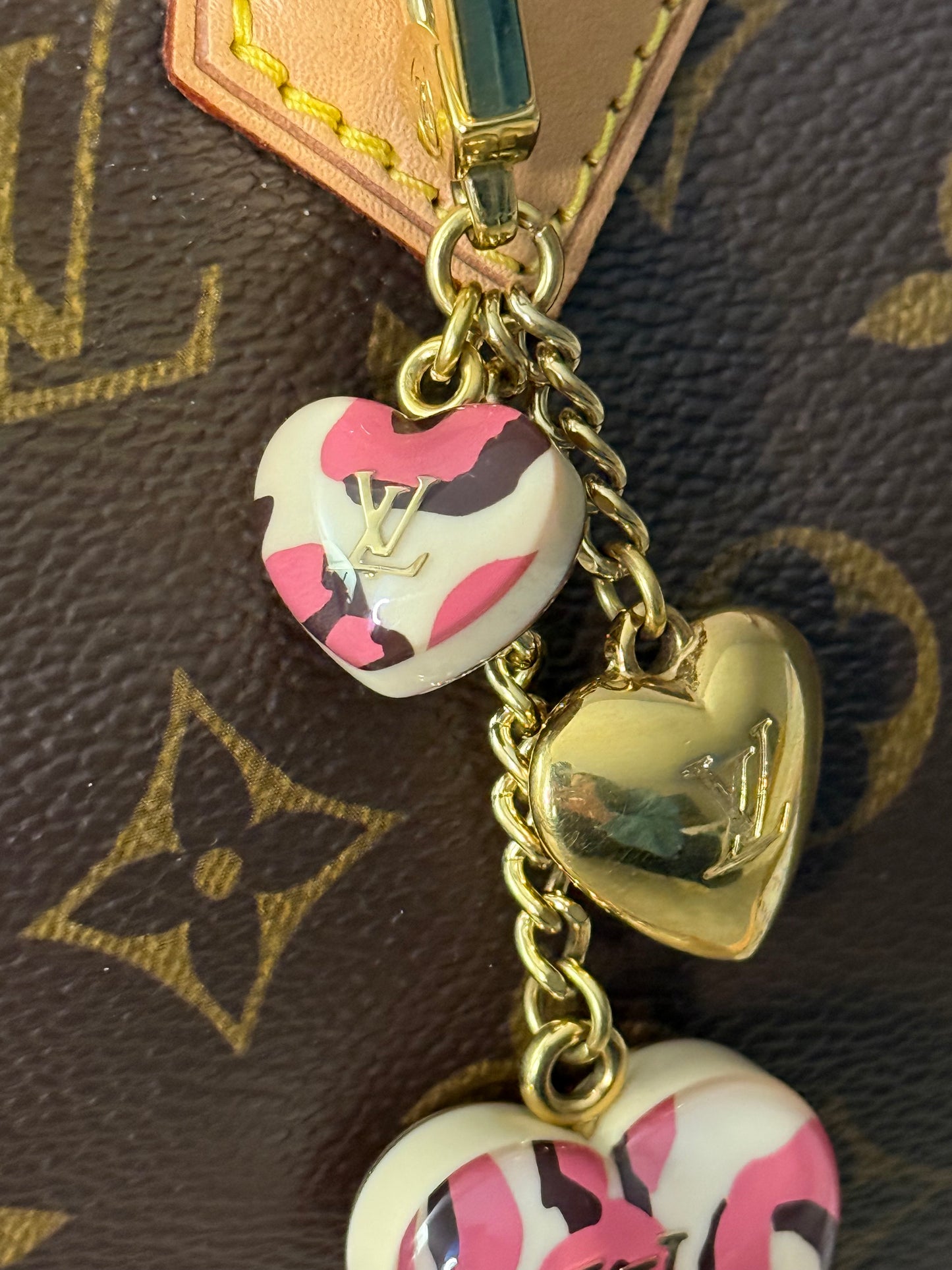 LV Stephen Sprouse Leopard Heart Charm