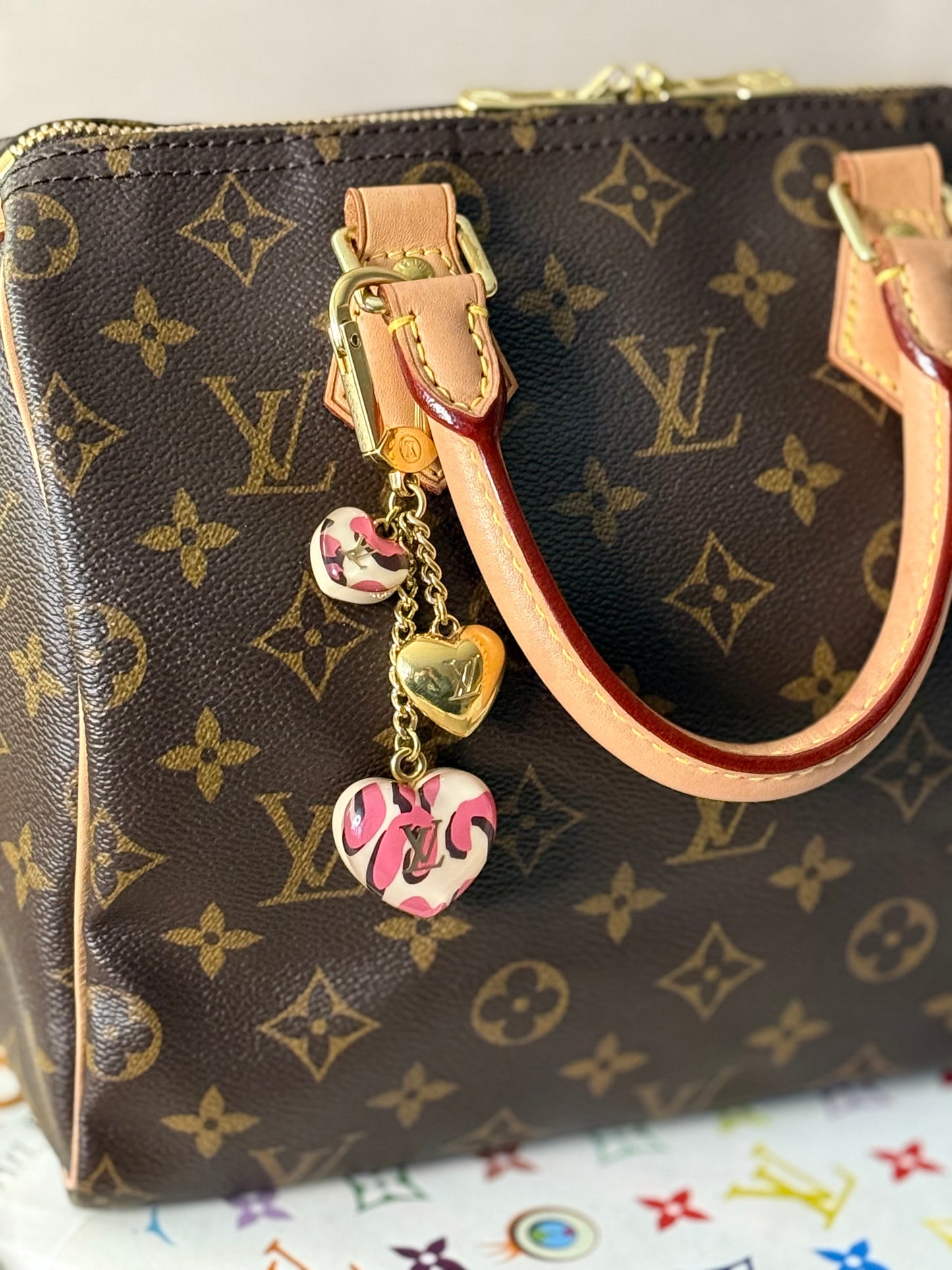 LV Stephen Sprouse Leopard Heart Charm