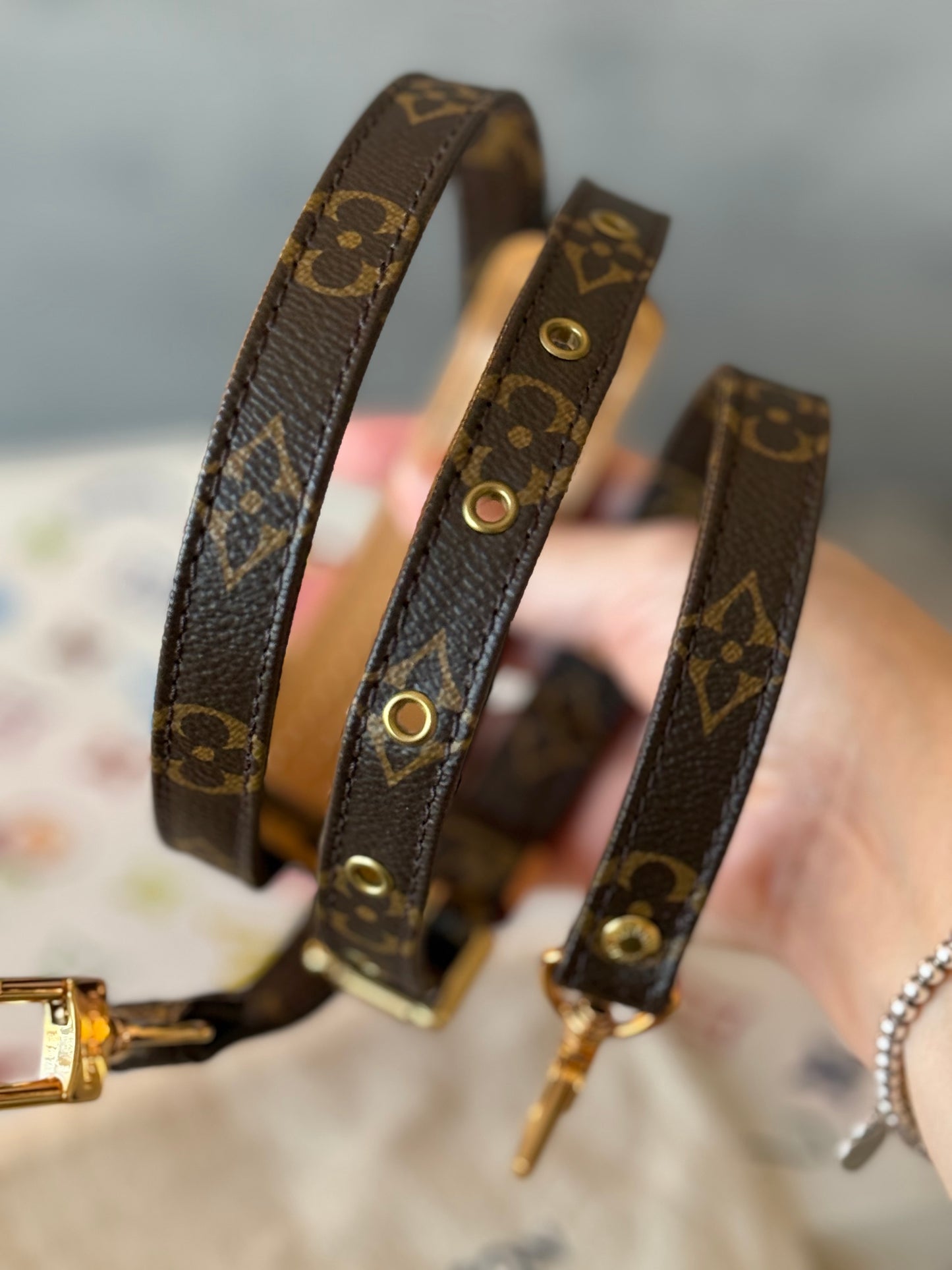 LV 16mm Adjustable Monogram Strap