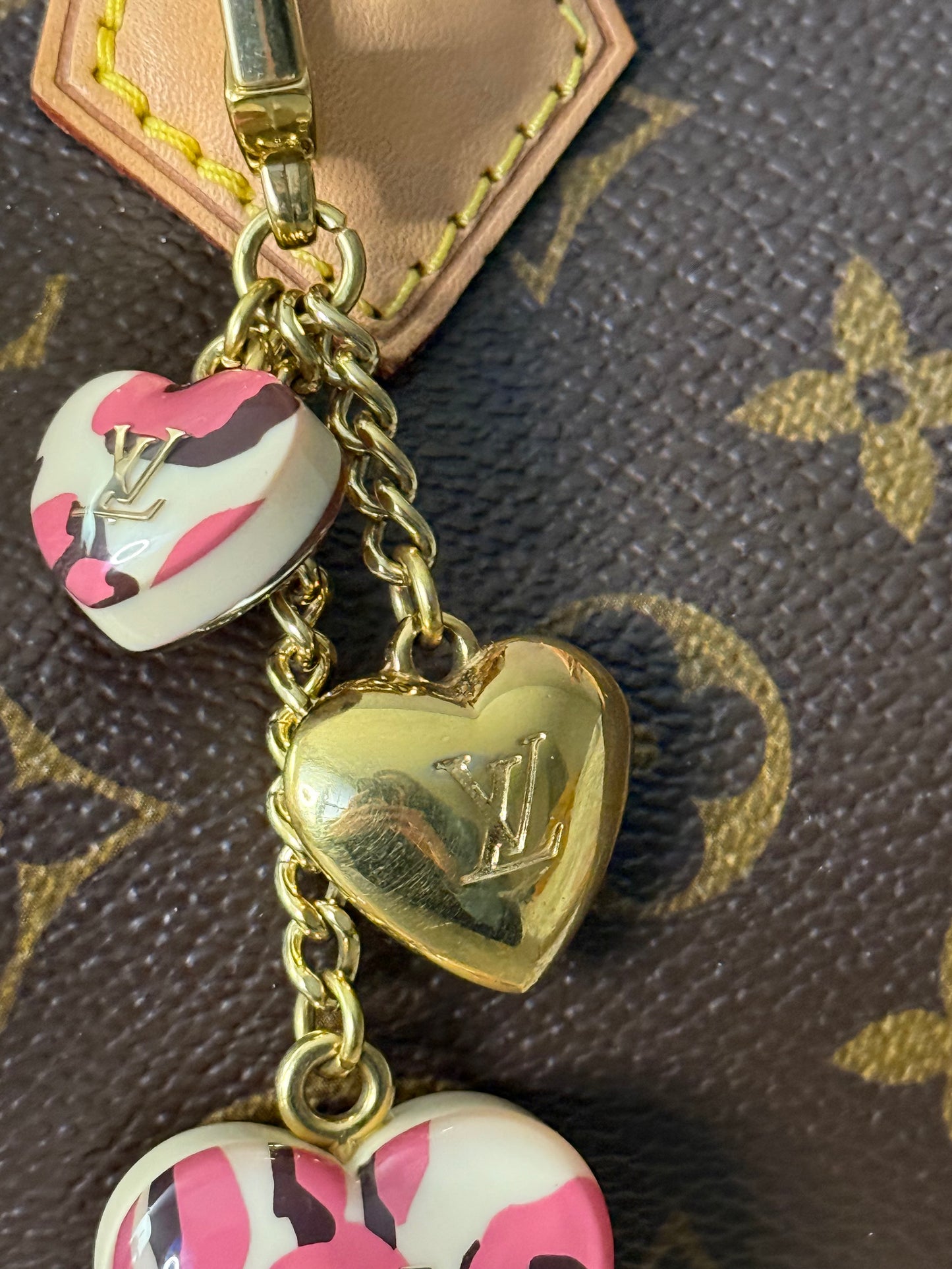 LV Stephen Sprouse Leopard Heart Charm