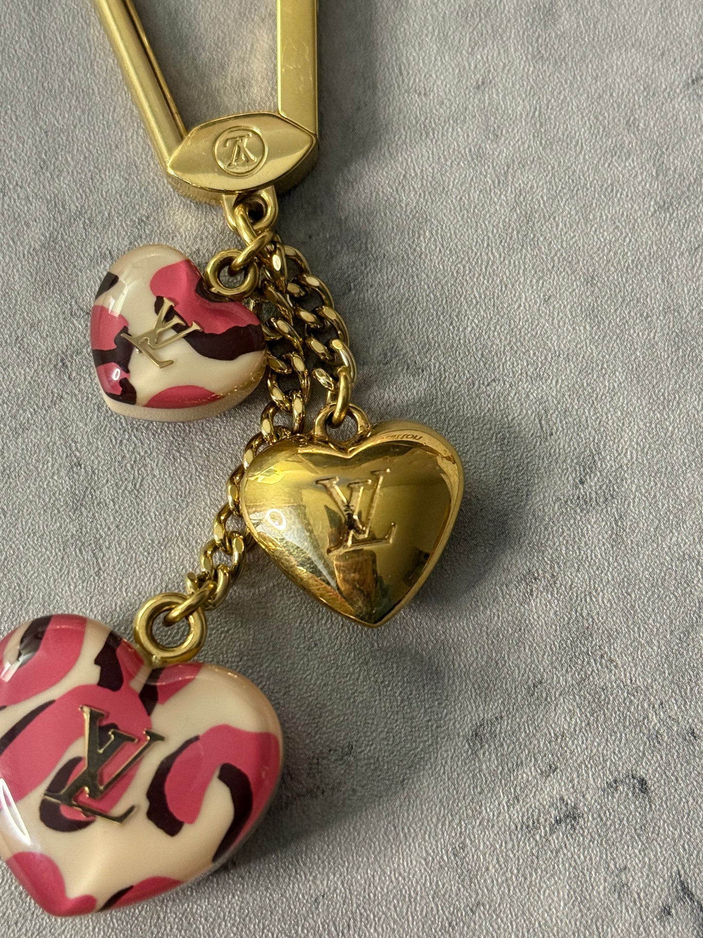 LV Stephen Sprouse Leopard Heart Charm
