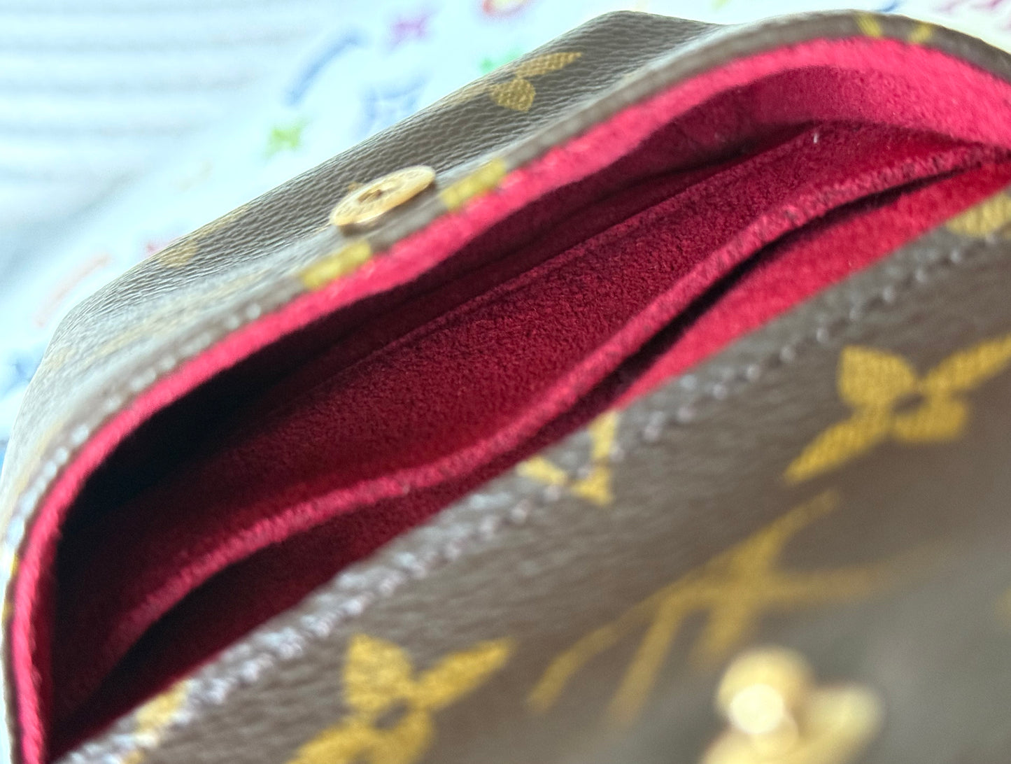 LV Partition Wristlet Pouch.