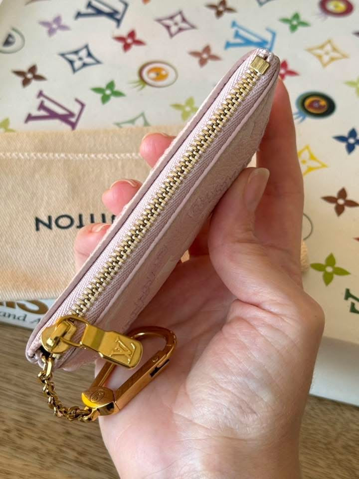 LV Broderies Key Pouch Pink