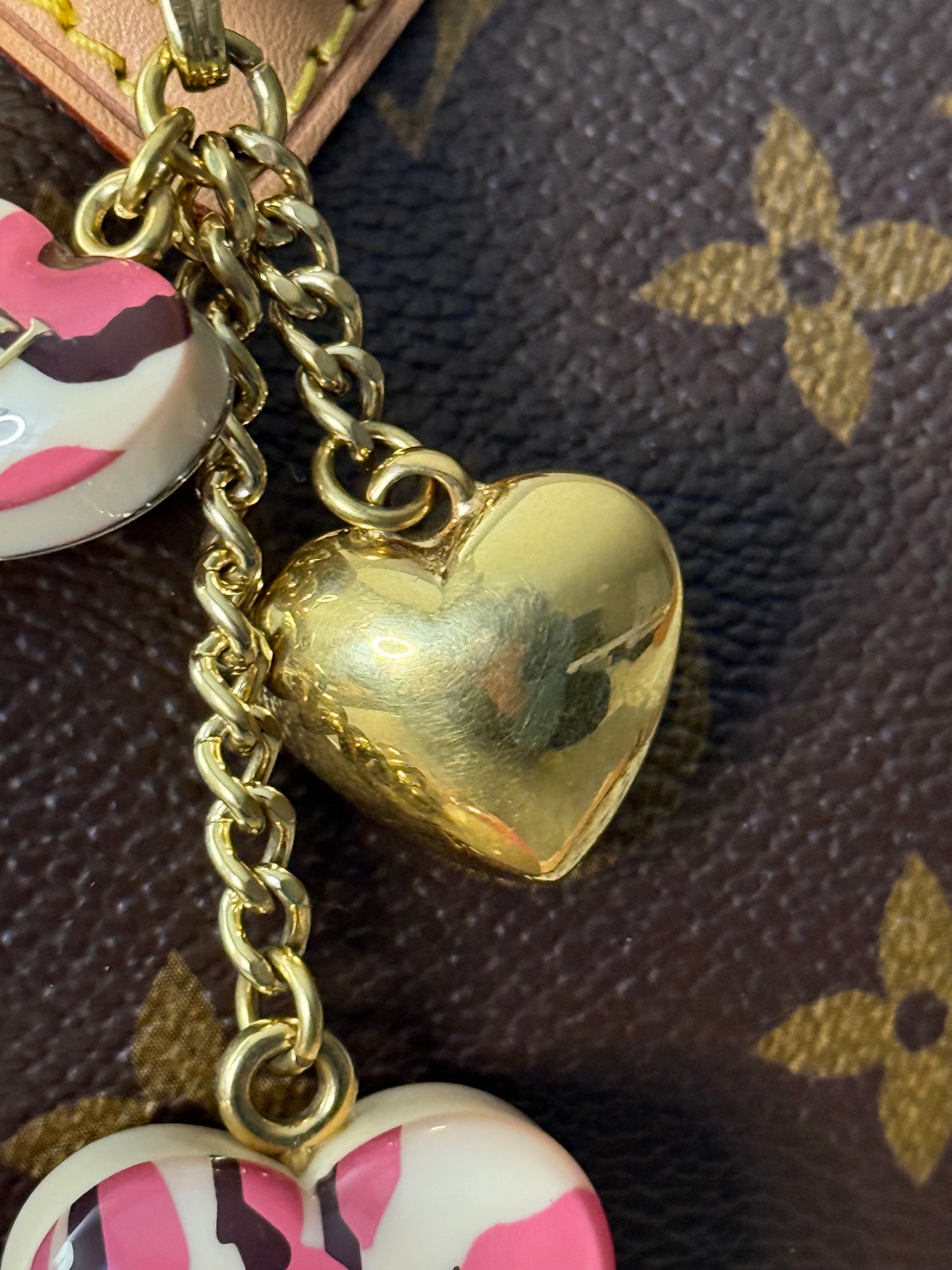 LV Stephen Sprouse Leopard Heart Charm