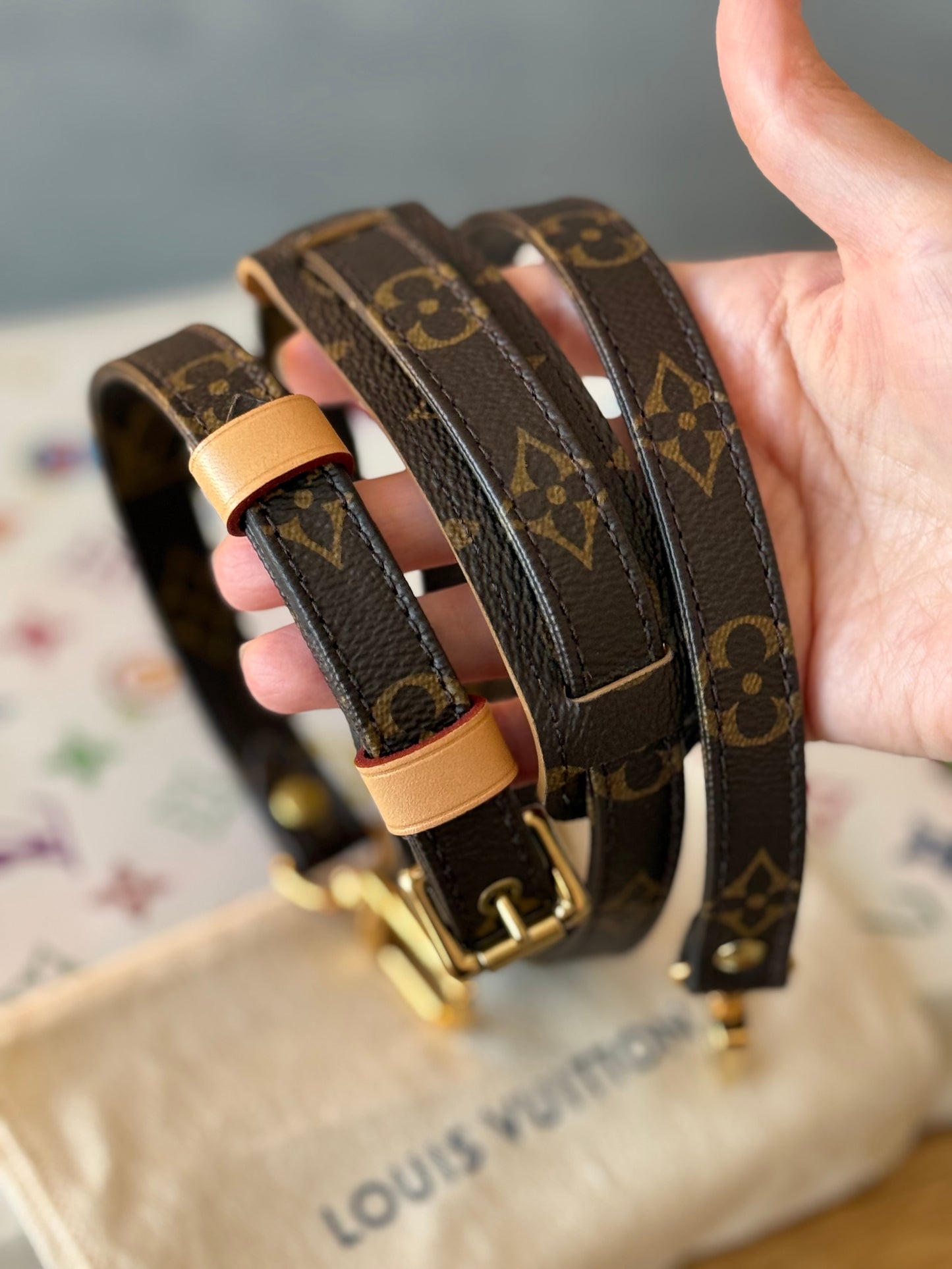 LV 16mm Adjustable Monogram Strap