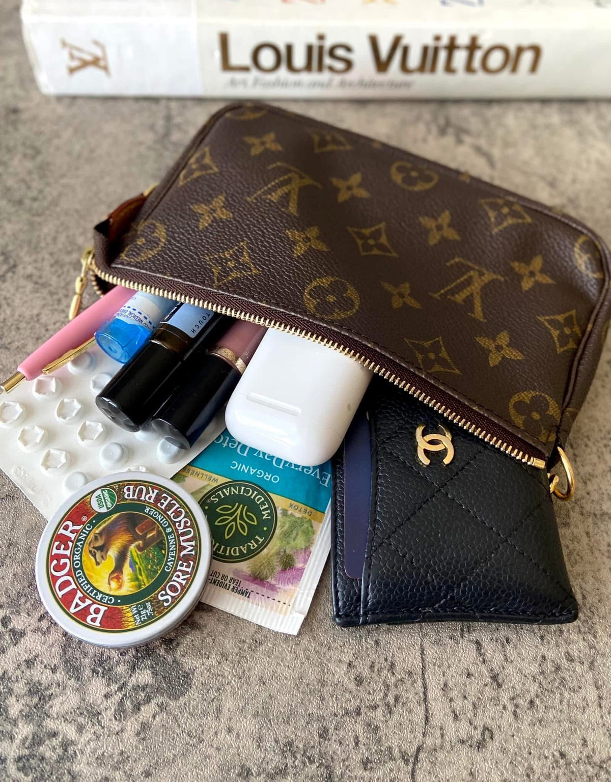 LV Bucket Pochette Monogram