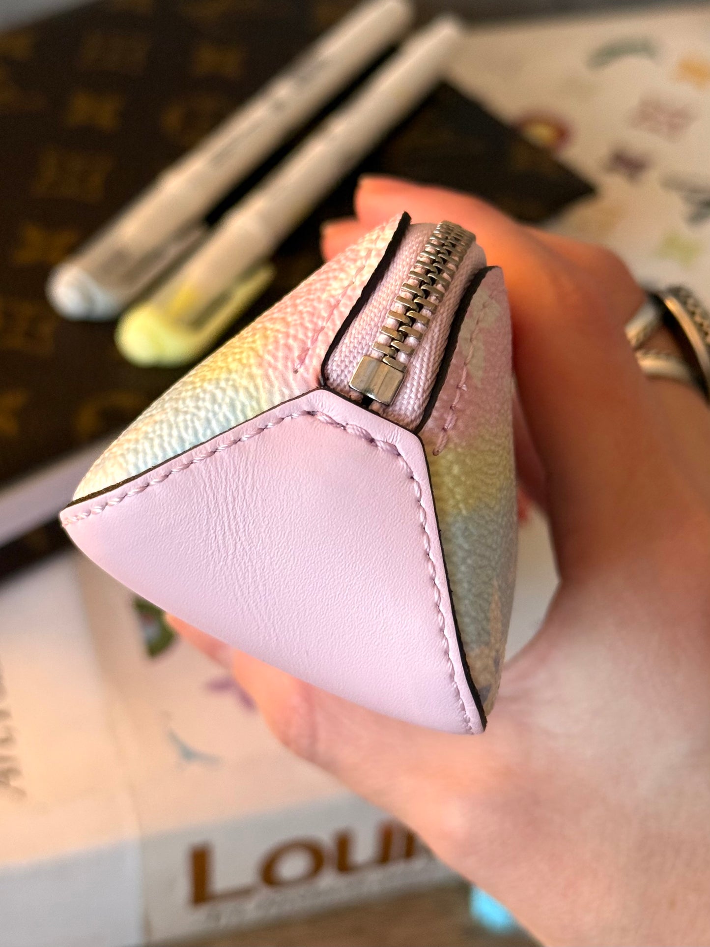LV Elizabeth Pencil Pouch Pastel