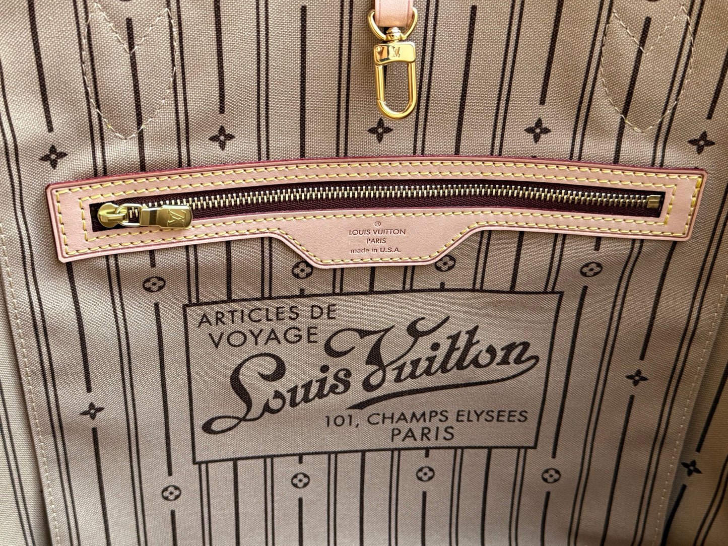 LV Neverfull MM Beige