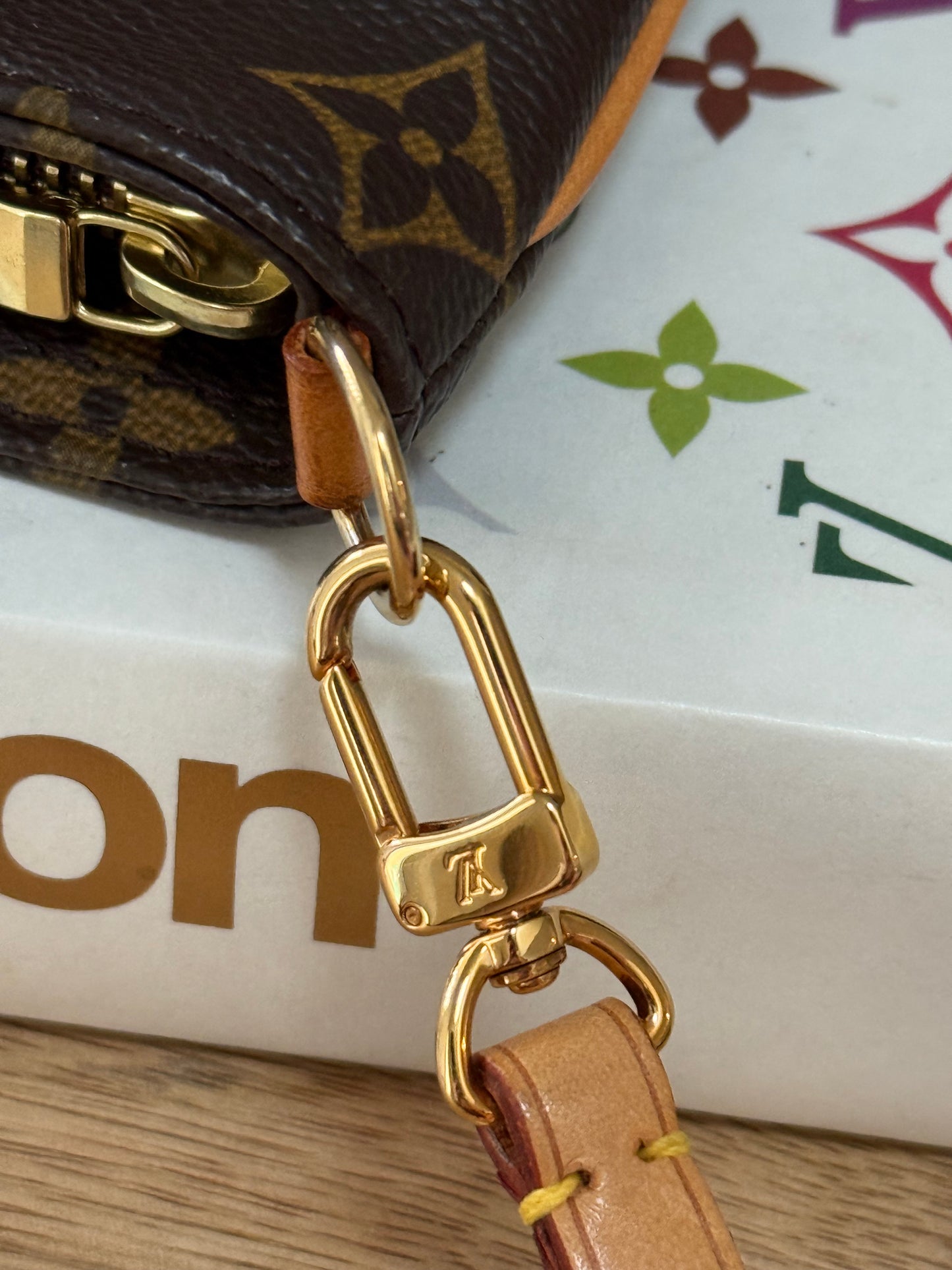 LV Partition Wristlet Pouch