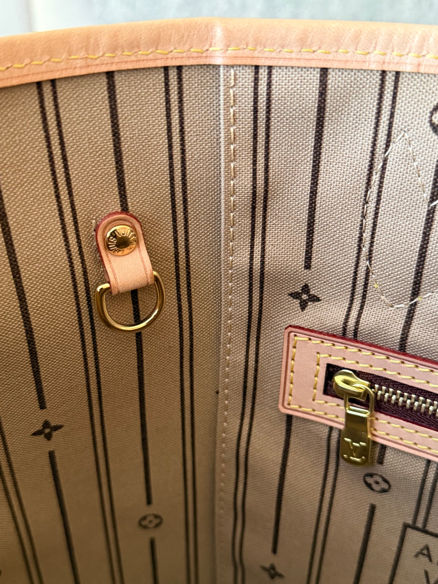 LV Neverfull MM Beige