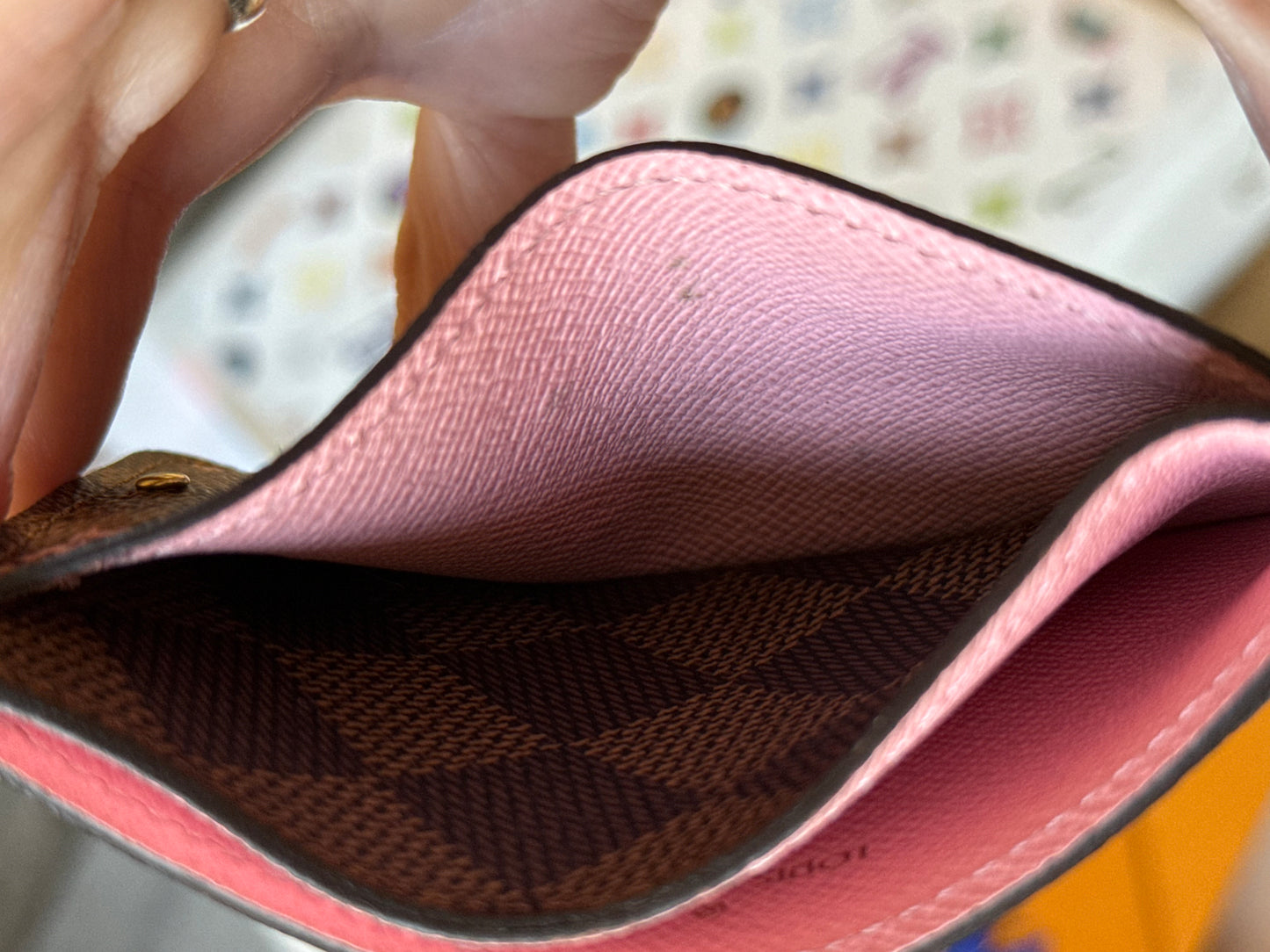 LV DE Studded Flower Card Holder