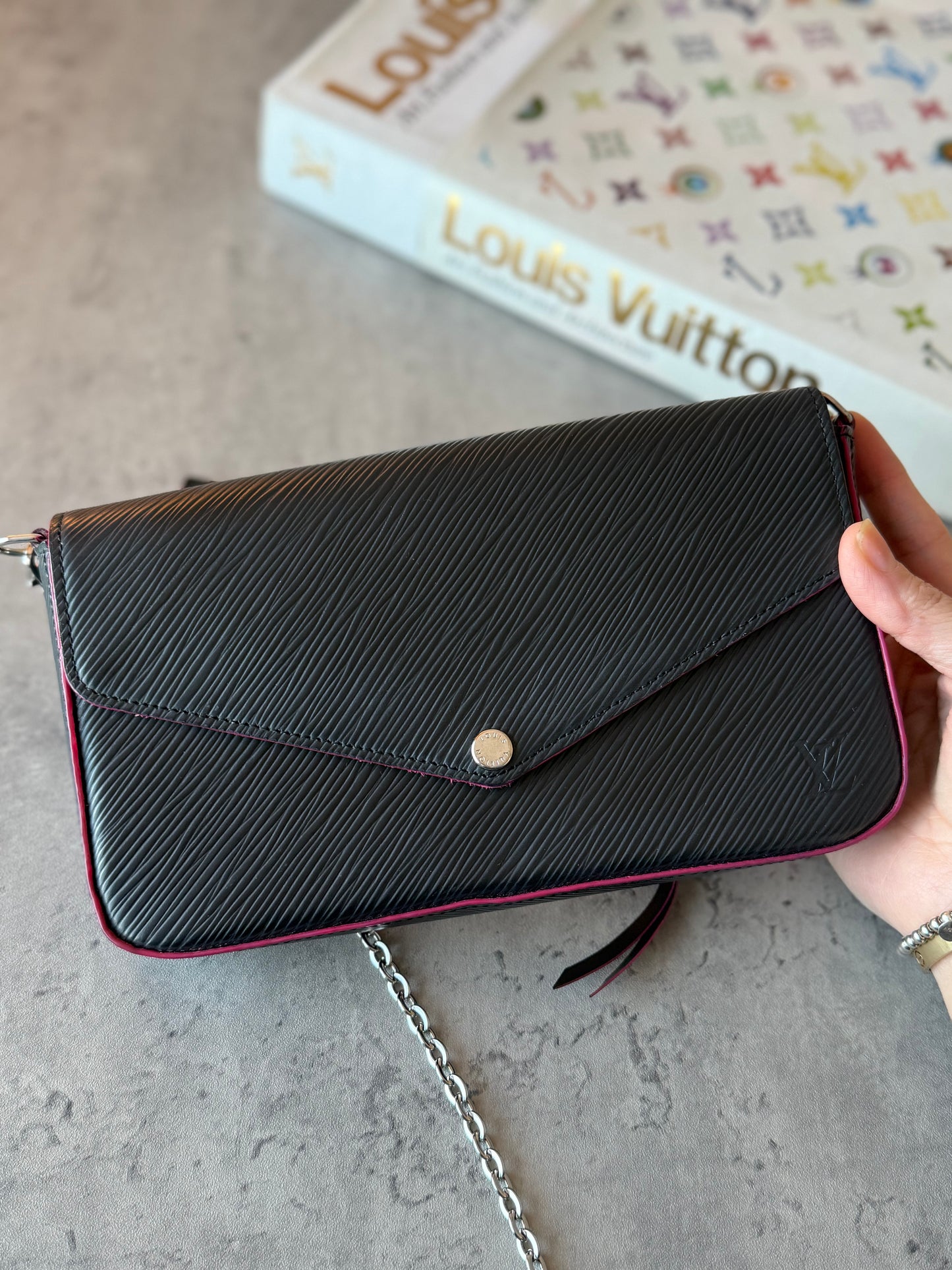 LV Felicie Epi Black & Pink