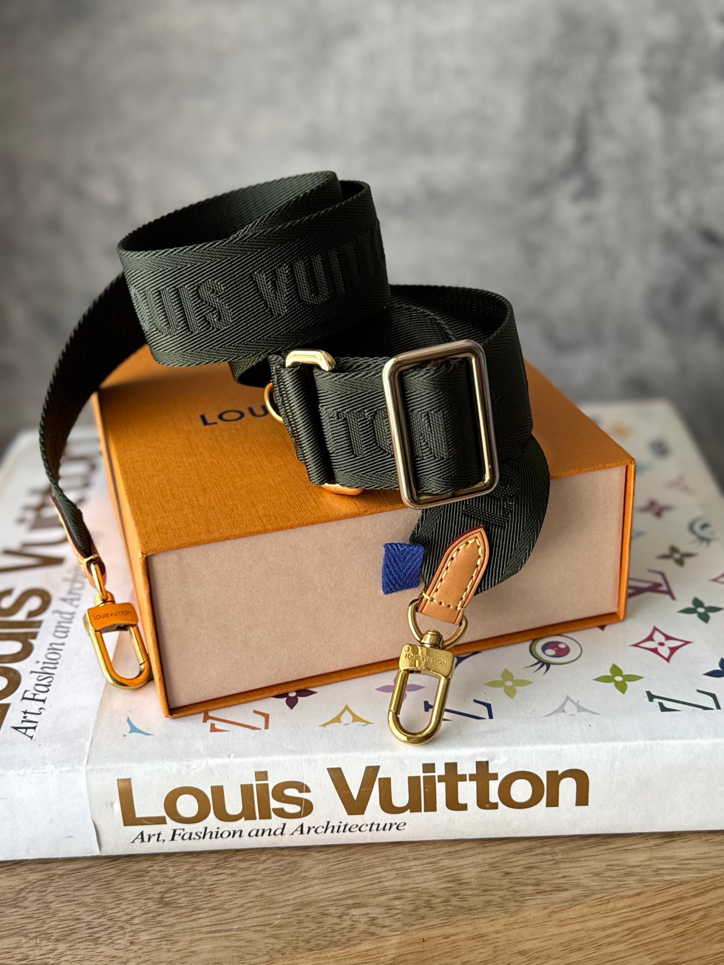 LV Khaki Green Adjustable strap