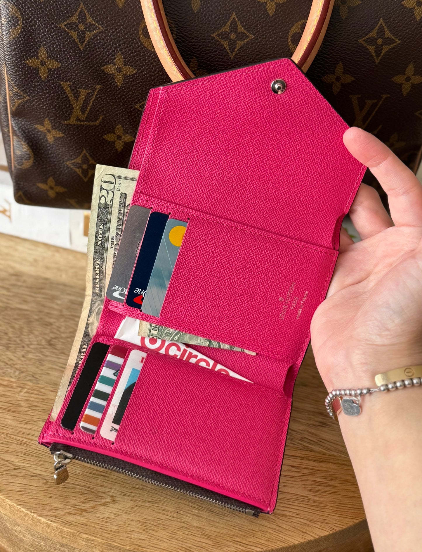 LV Victorine wallet pink