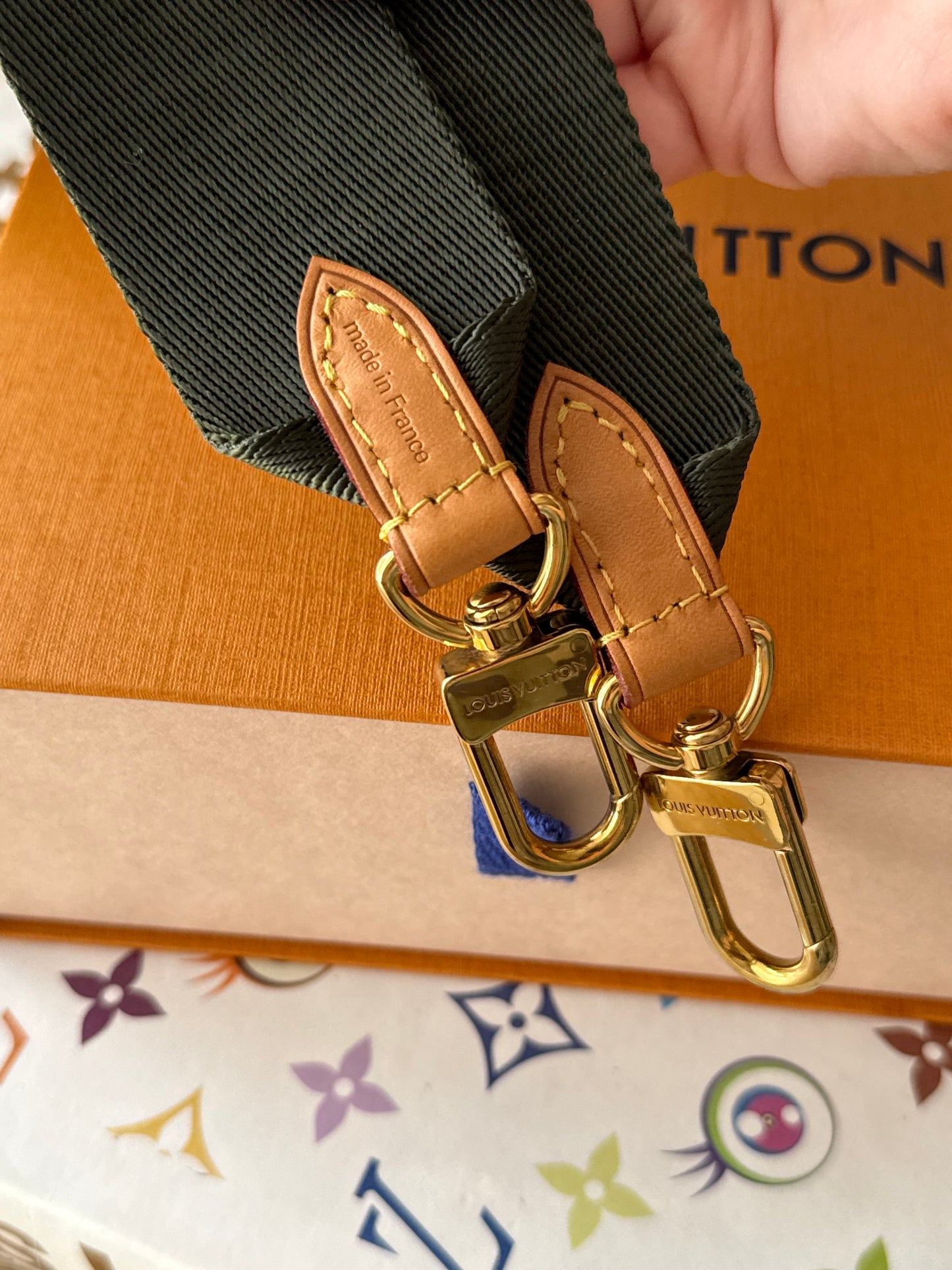 LV Khaki Green Adjustable strap