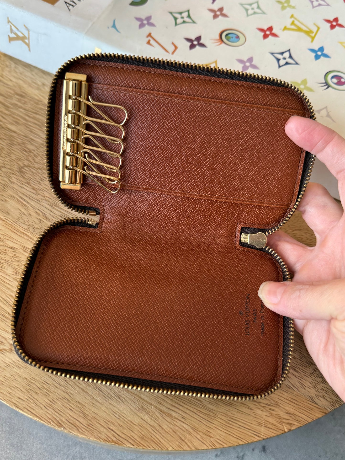 LV Zip Around 6 Key Pouch