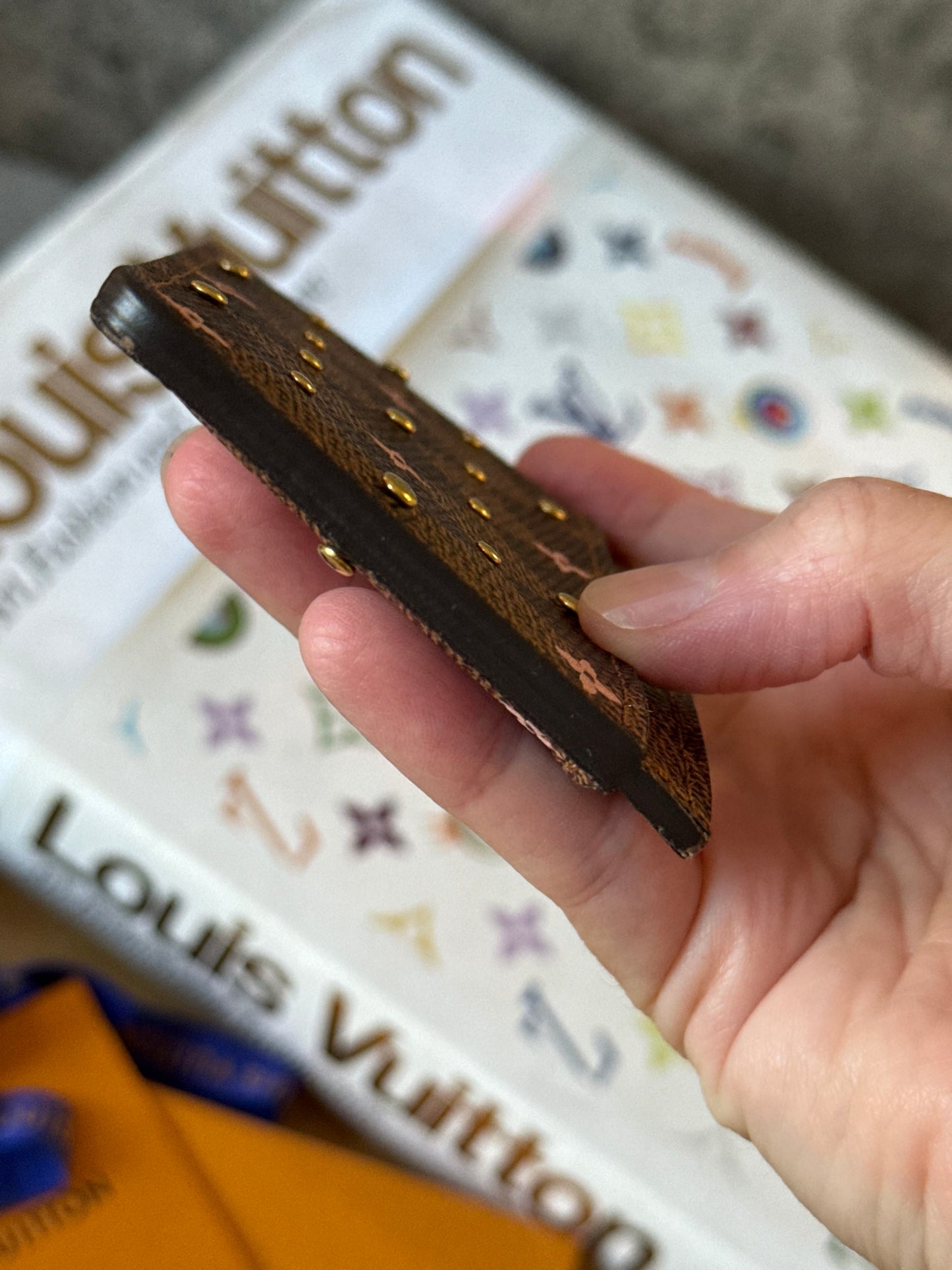 LV DE Studded Flower Card Holder
