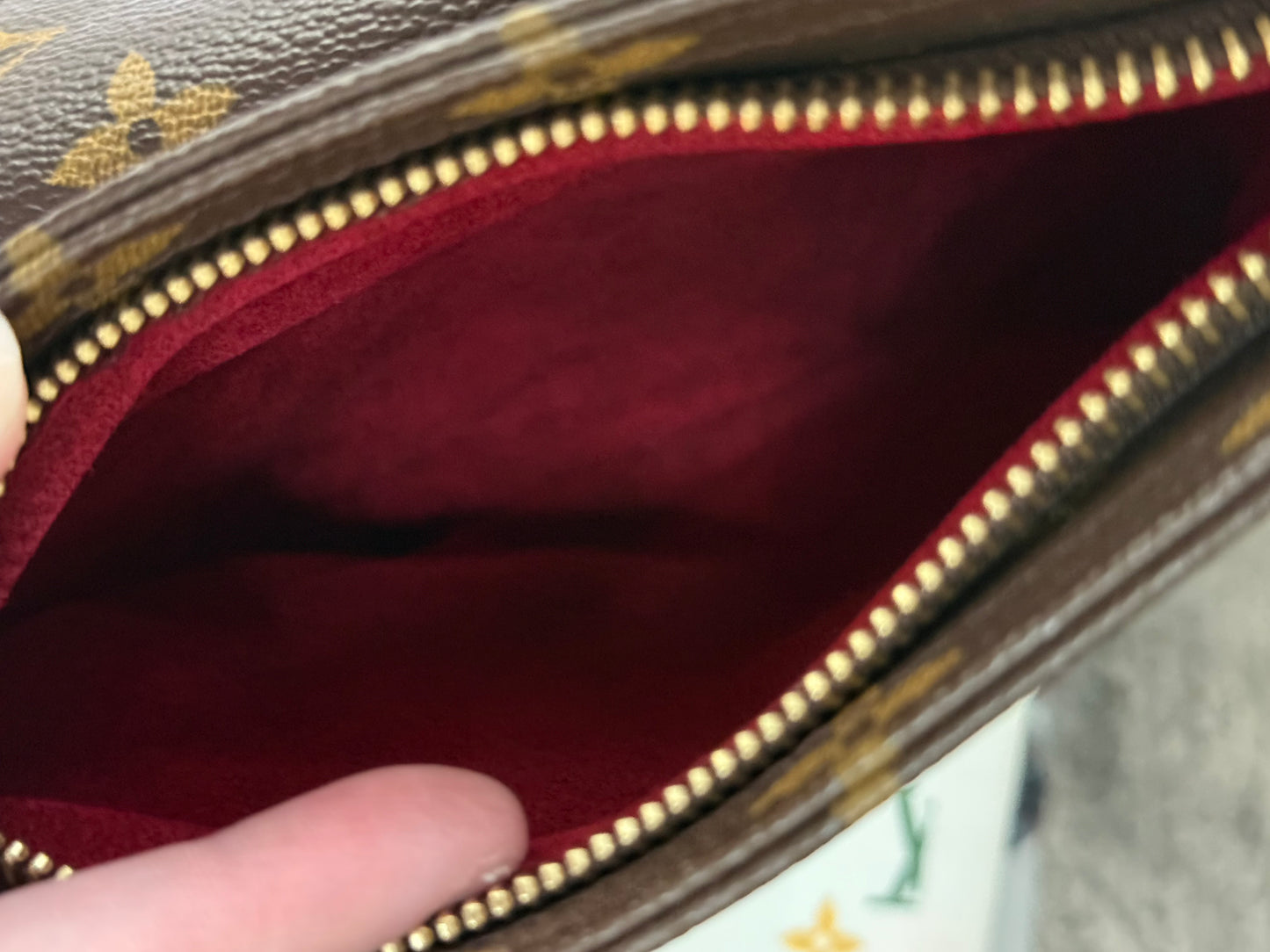 LV Partition Wristlet Pouch