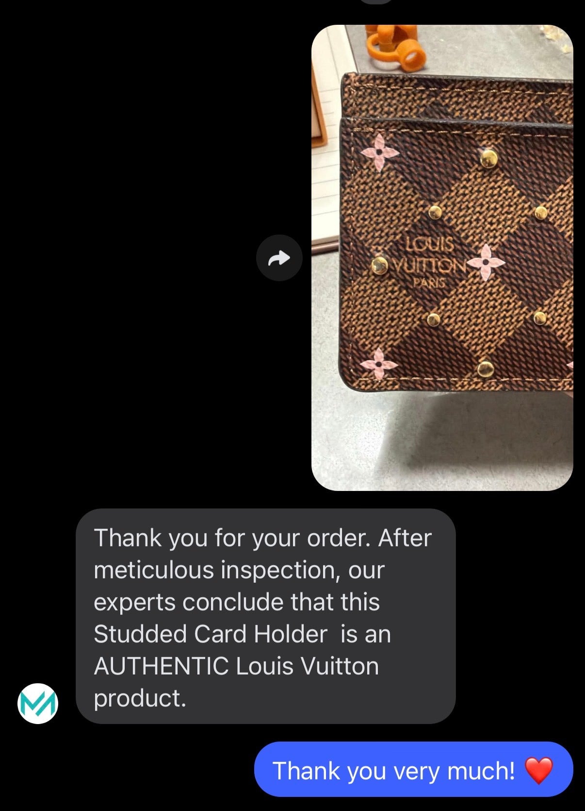 LV DE Studded Flower Card Holder