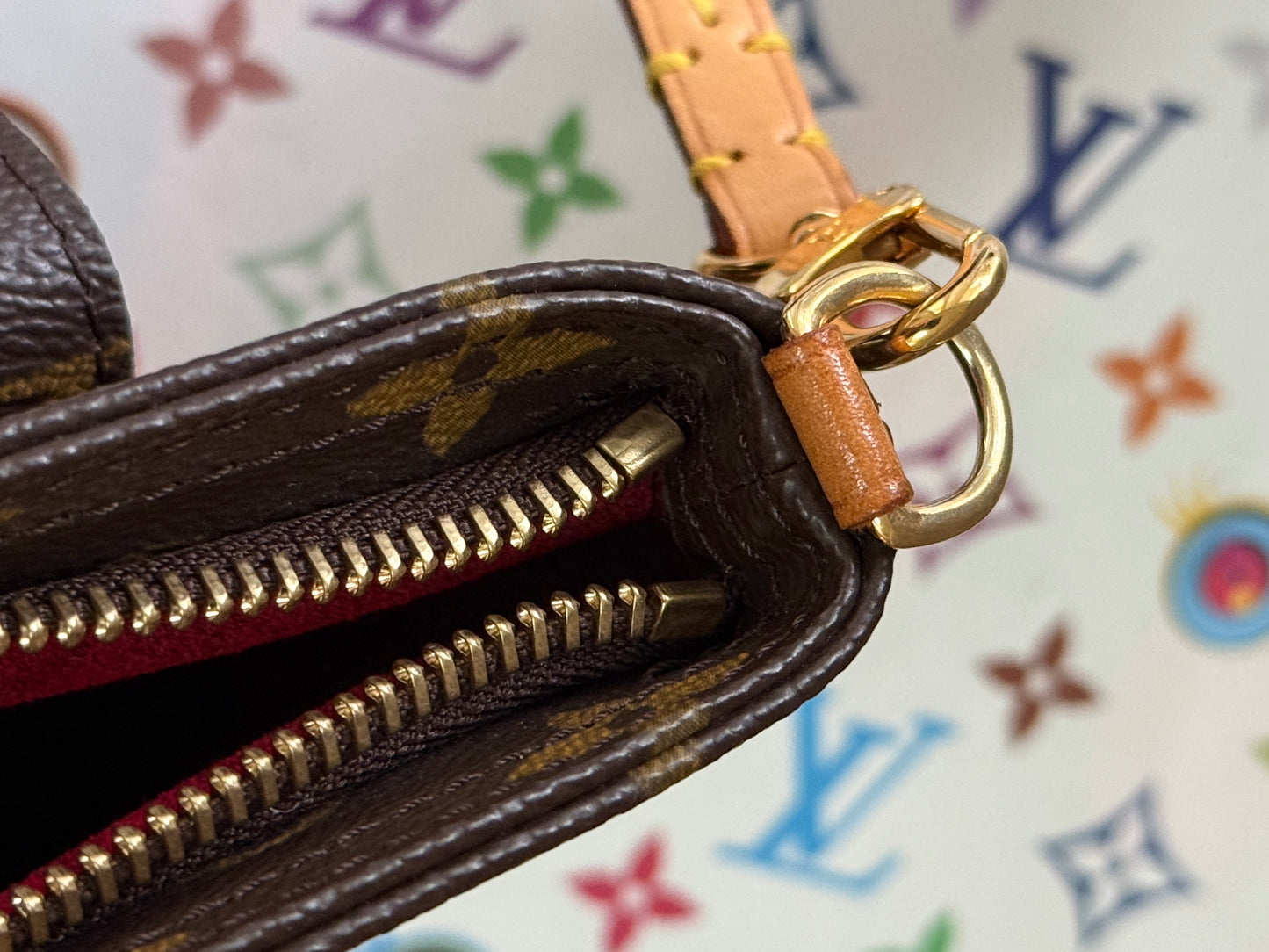 LV Partition Wristlet Pouch