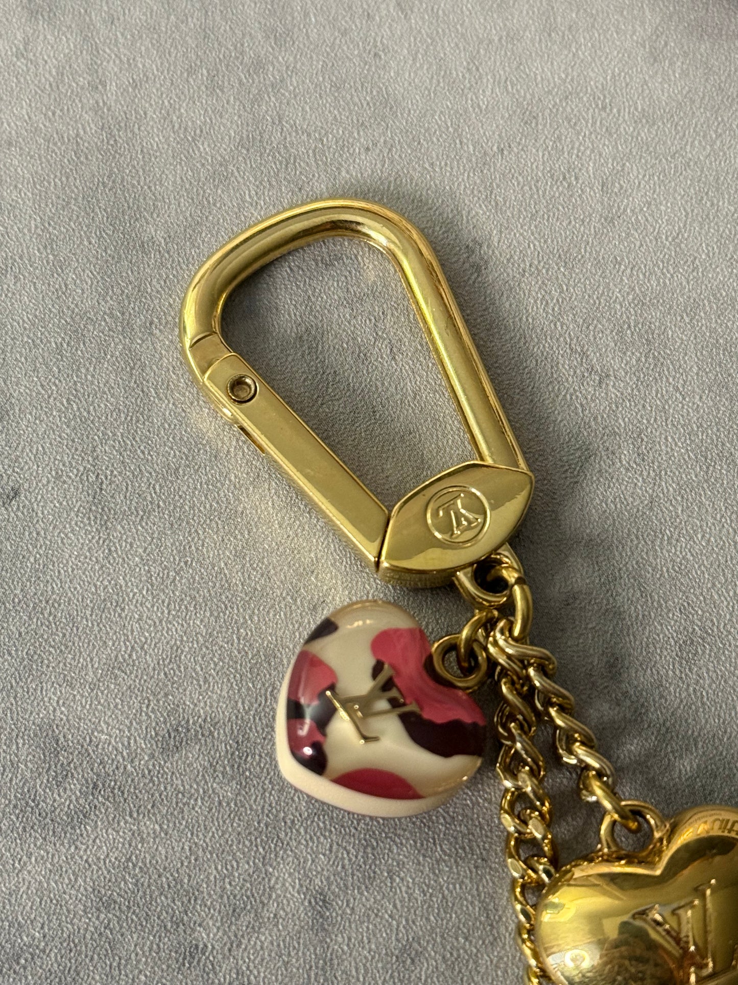 LV Stephen Sprouse Leopard Heart Charm