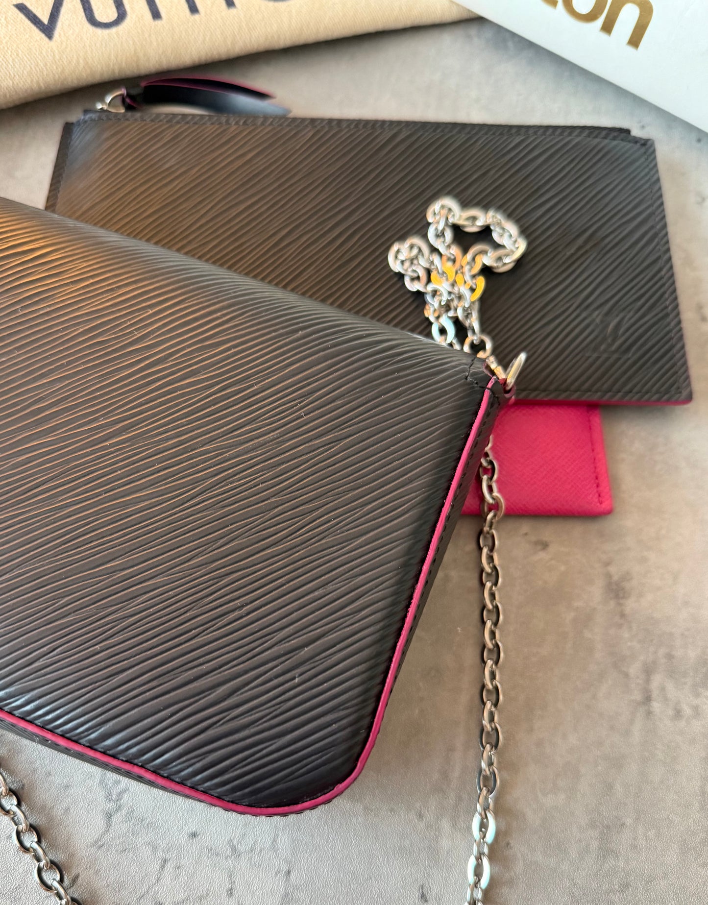 LV Felicie Epi Black & Pink