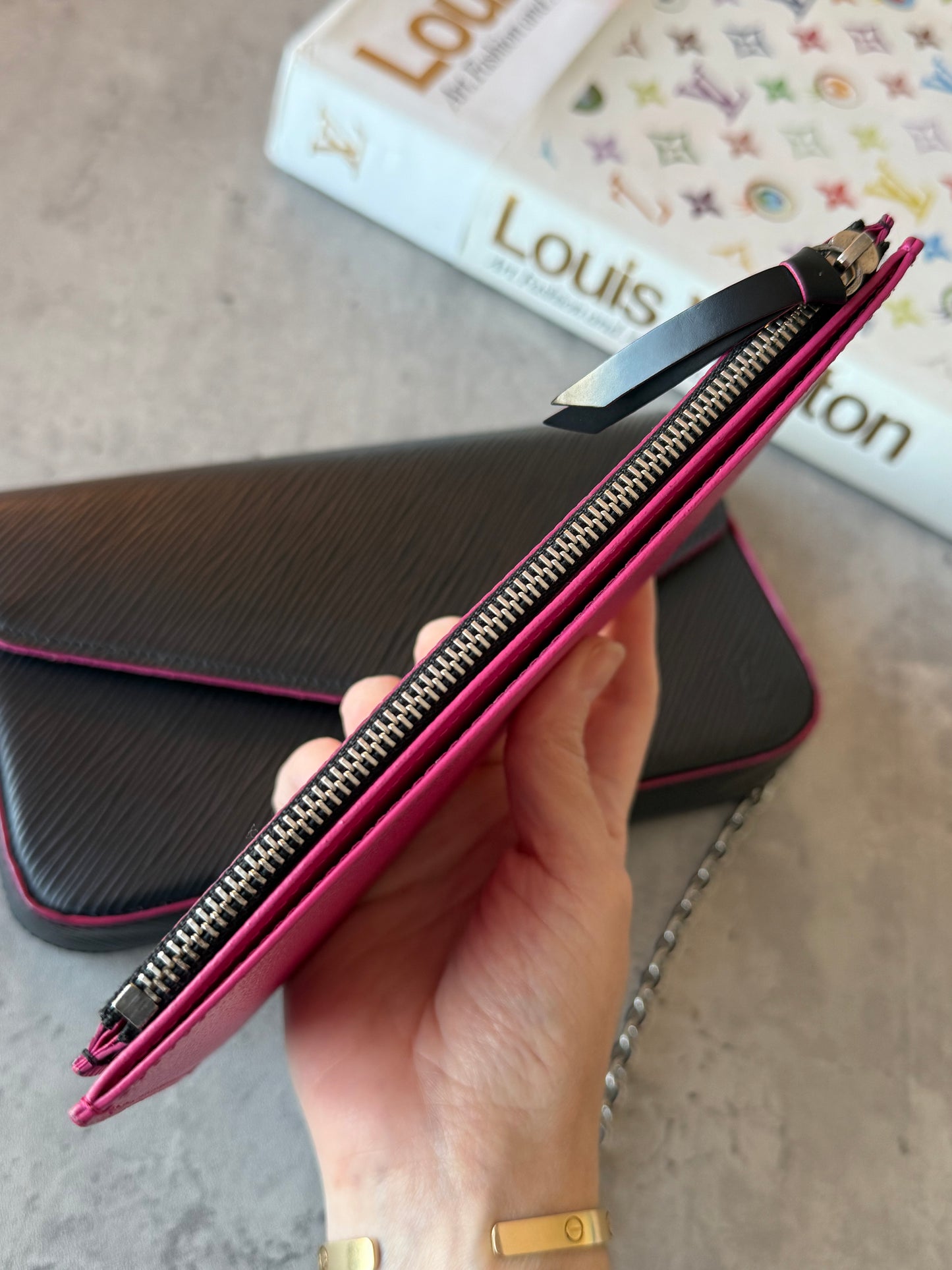 LV Felicie Epi Black & Pink