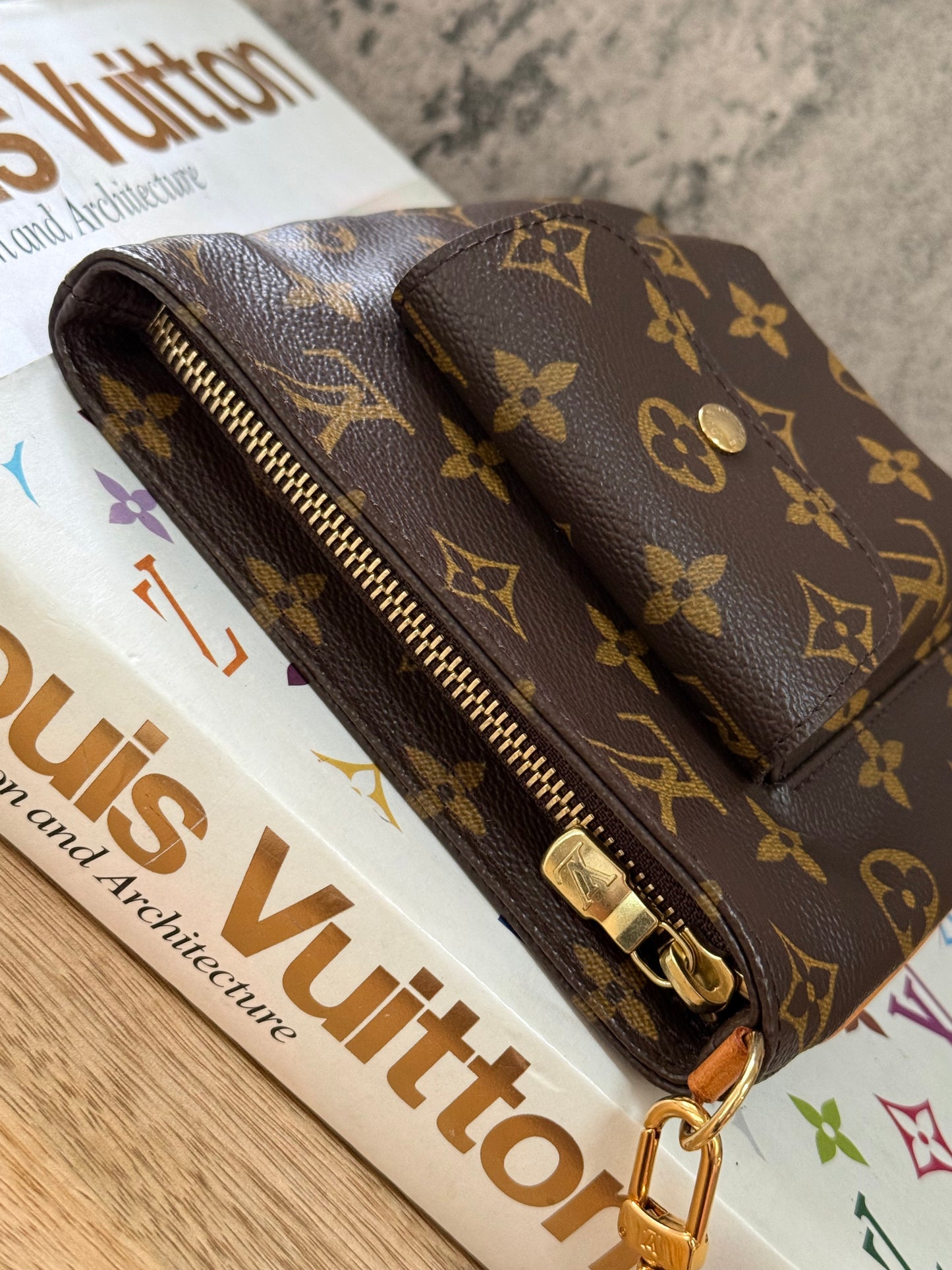LV Partition Wristlet Pouch