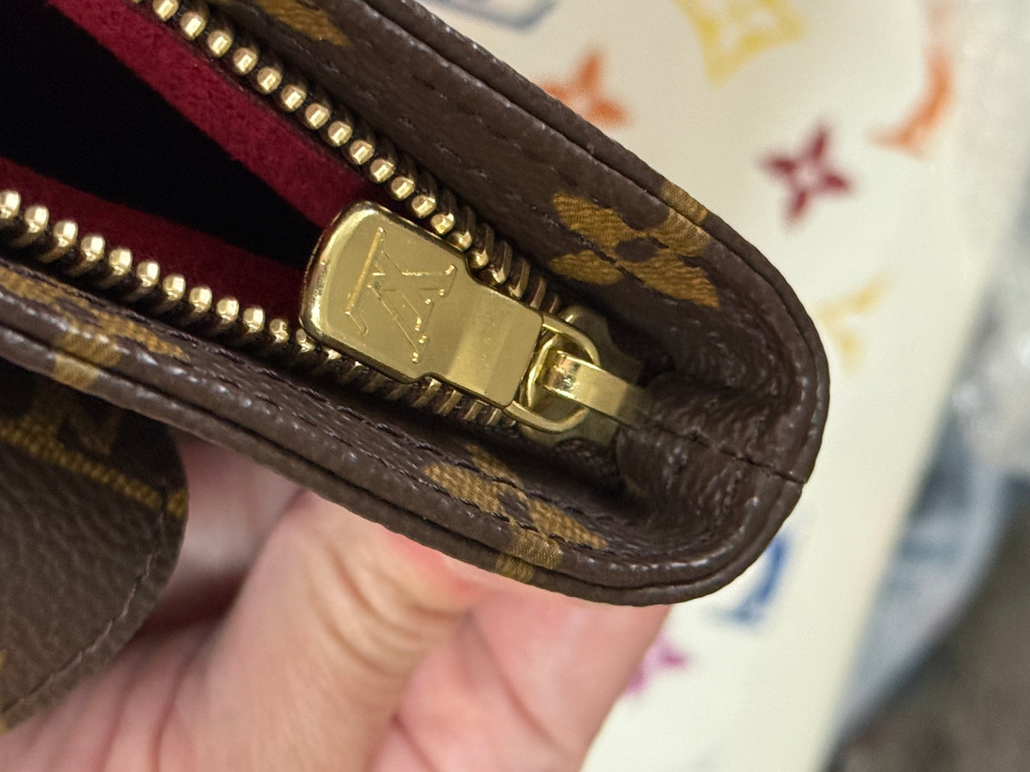 LV Partition Wristlet Pouch