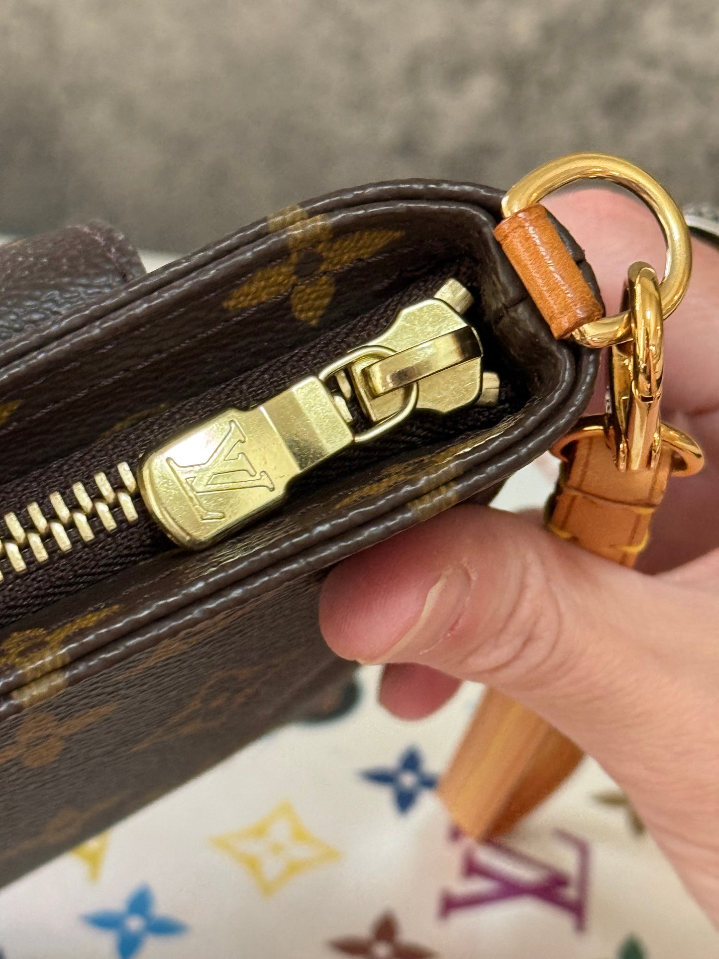 LV Partition Wristlet Pouch