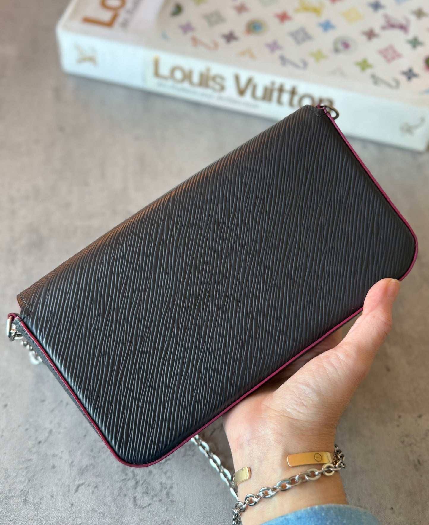 LV Felicie Epi Black & Pink