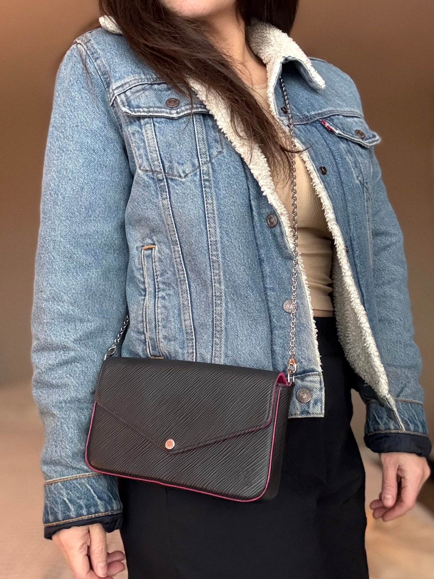 LV Felicie Epi Black & Pink