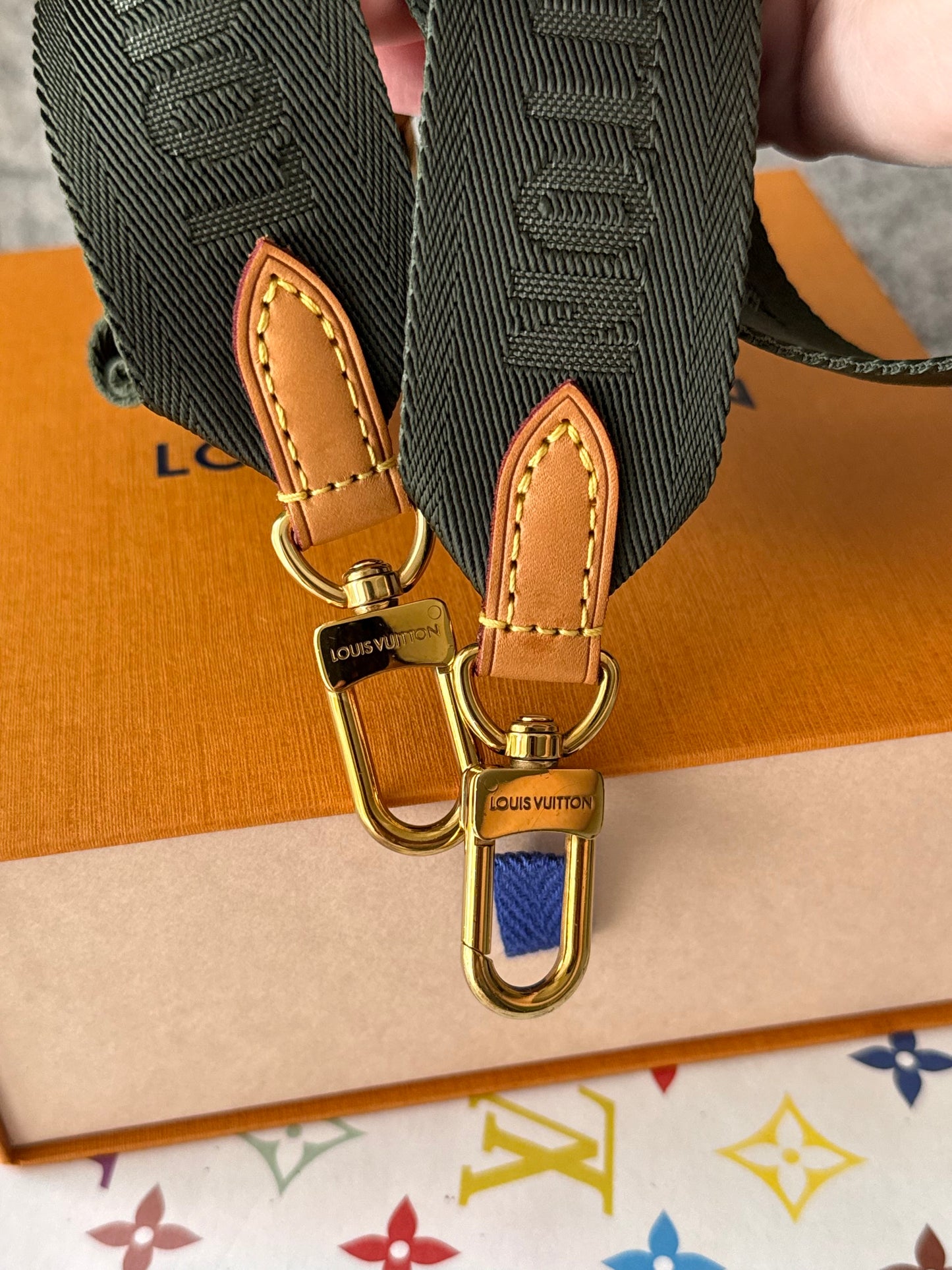 LV Khaki Green Adjustable strap