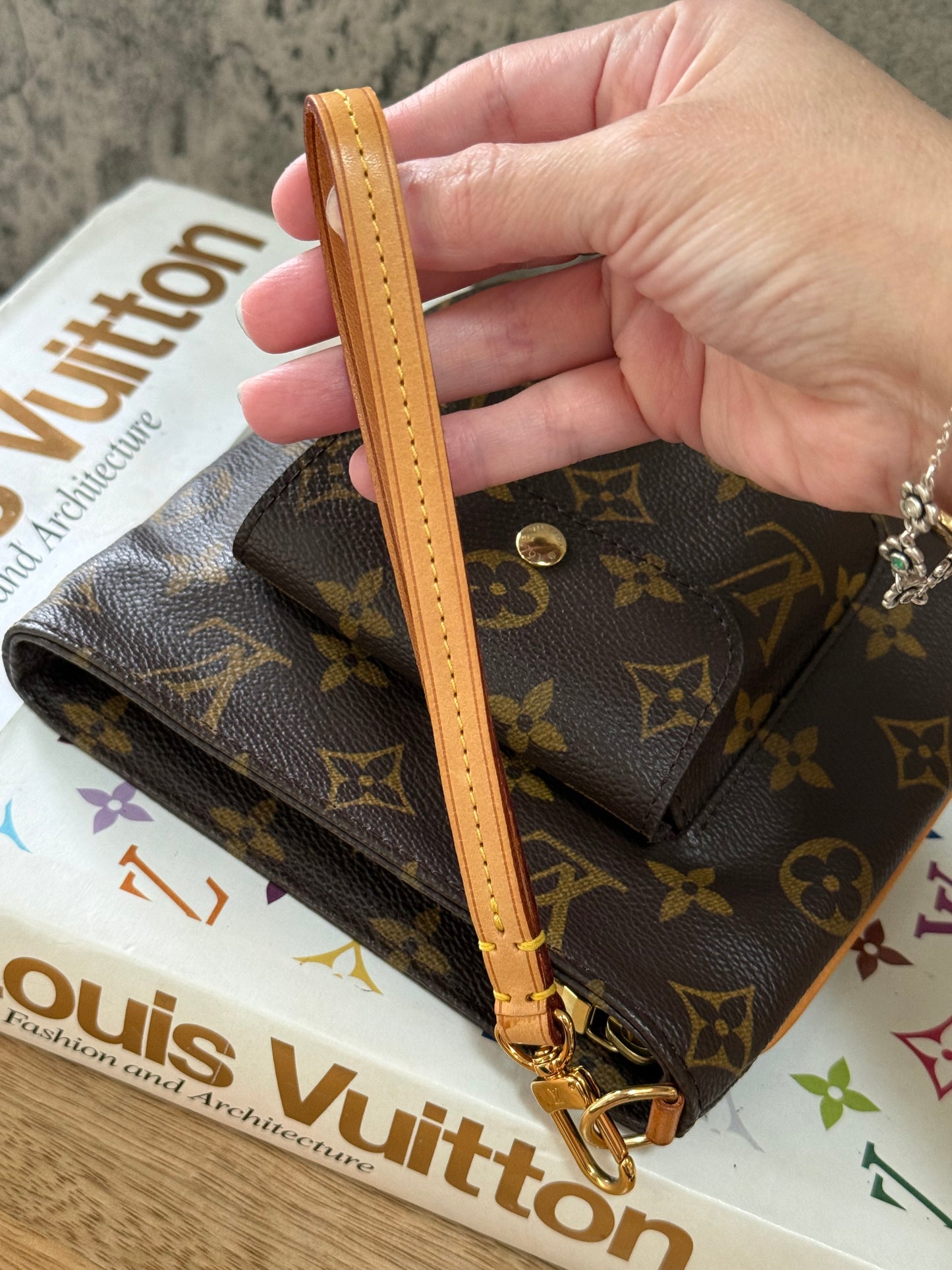LV Partition Wristlet Pouch