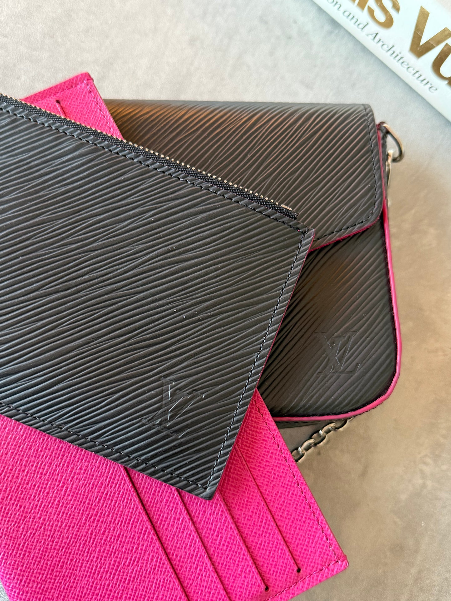 LV Felicie Epi Black & Pink