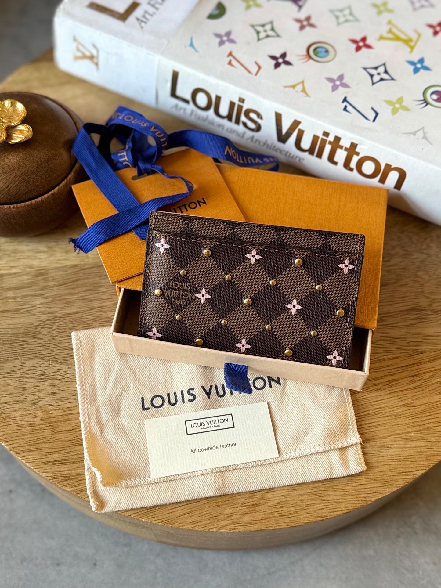 LV DE Studded Flower Card Holder