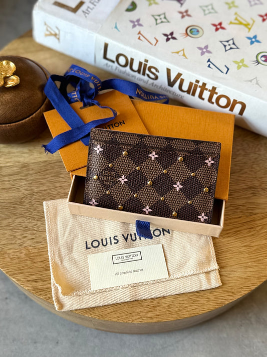LV DE Studded Flower Card Holder