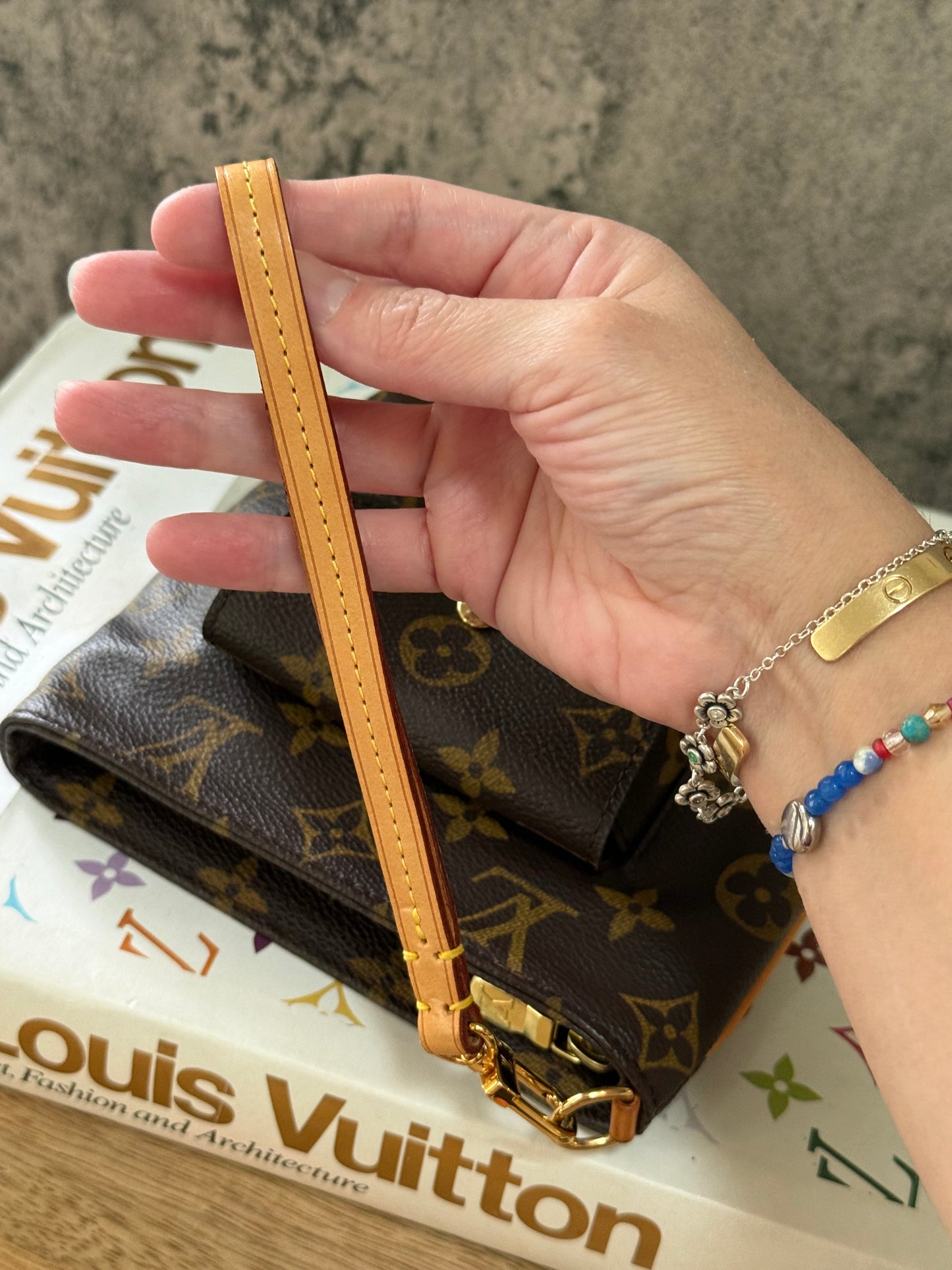 LV Partition Wristlet Pouch