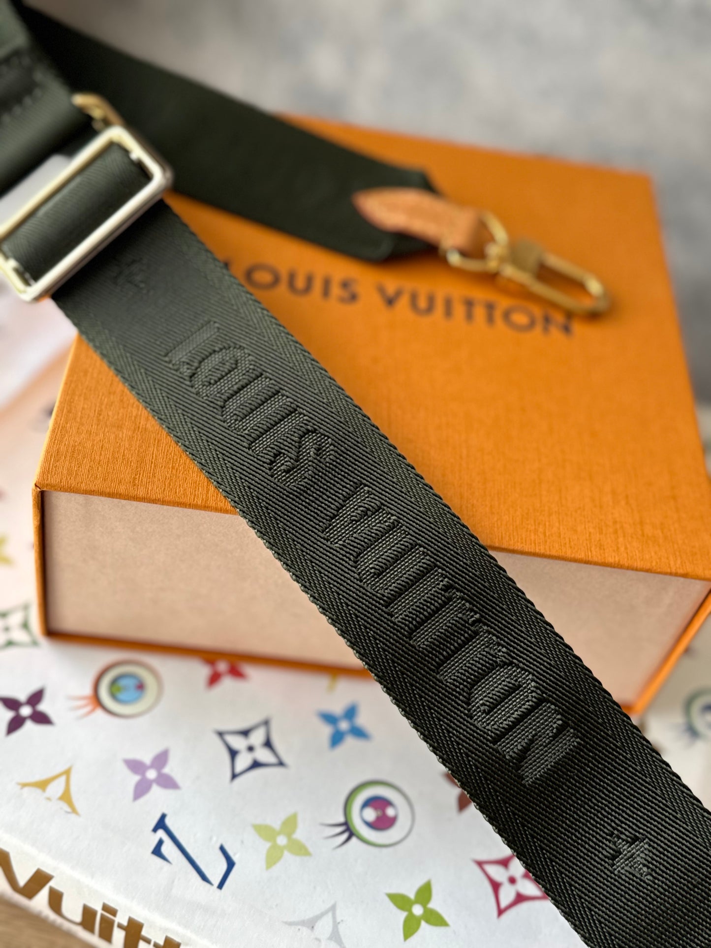 LV Khaki Green Adjustable strap