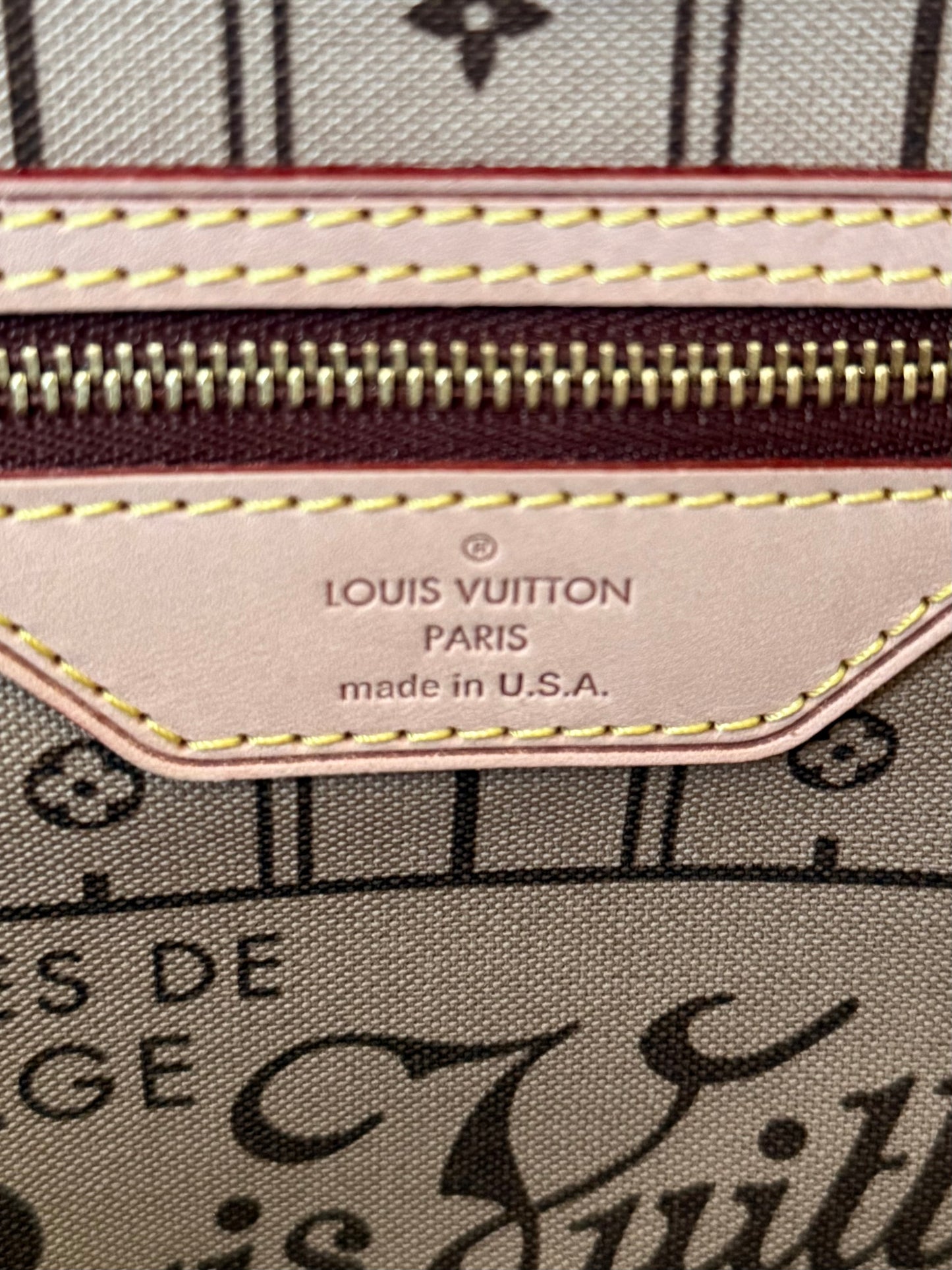 LV Neverfull MM Beige