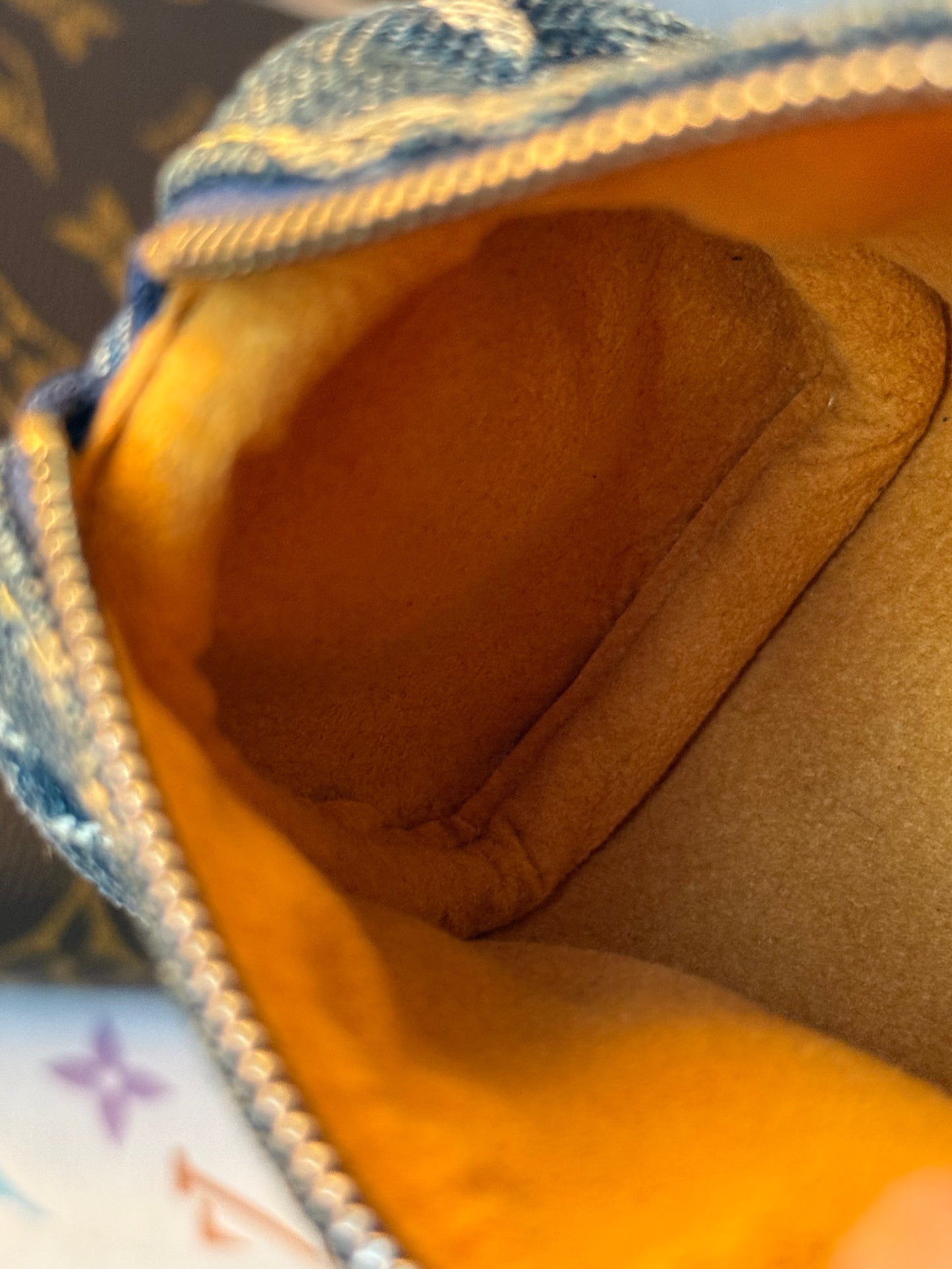 LV Denim Pochette Speedy Key Pouch