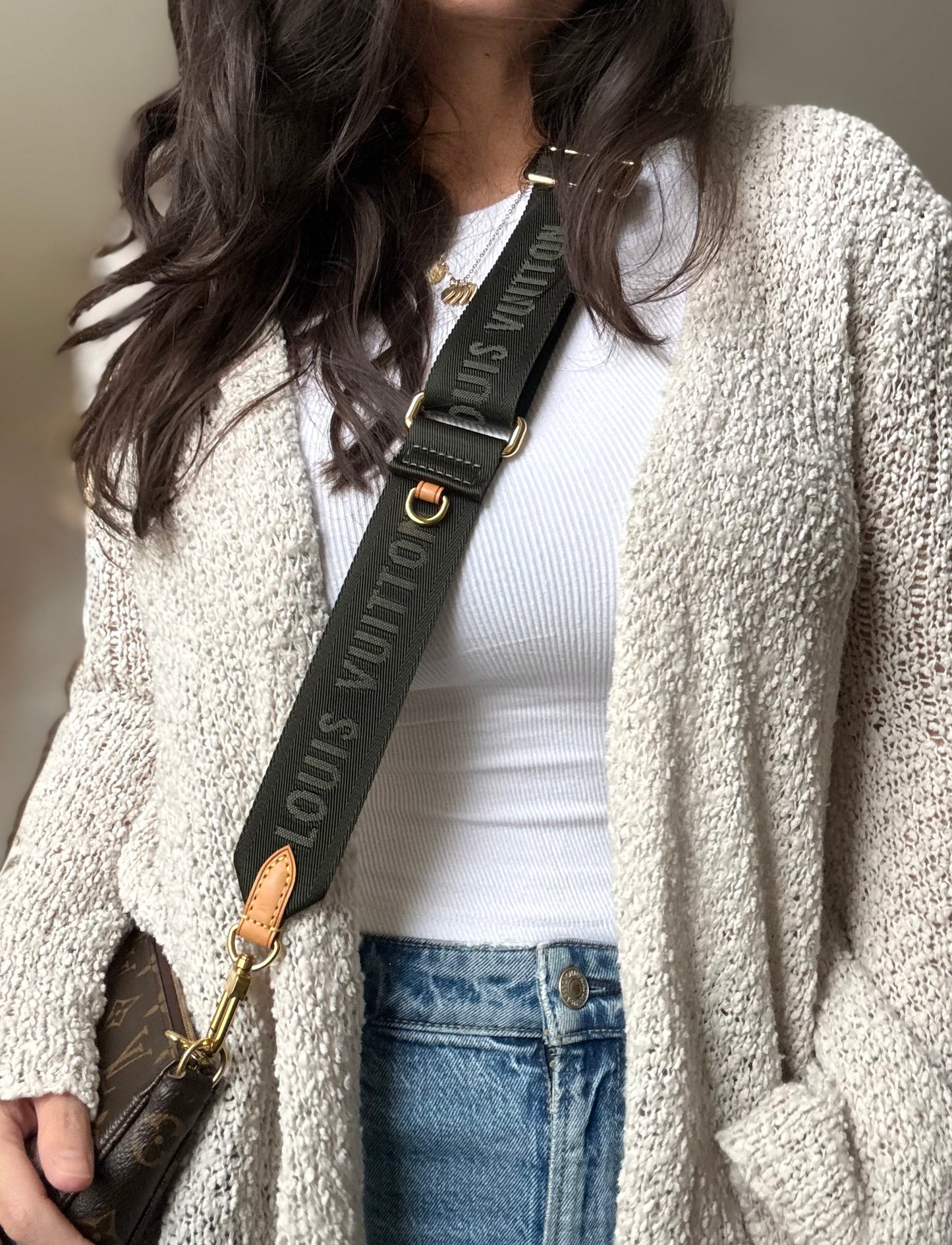 LV Khaki Green Adjustable strap